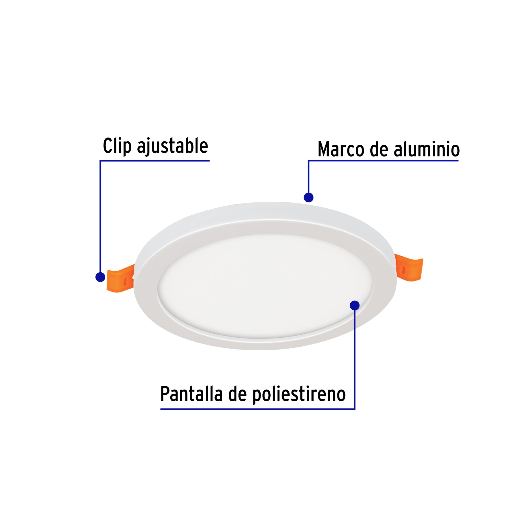 Luminario de Empotrar LED Redondo Ajustable Volteck 8 Watts Luz Blanca