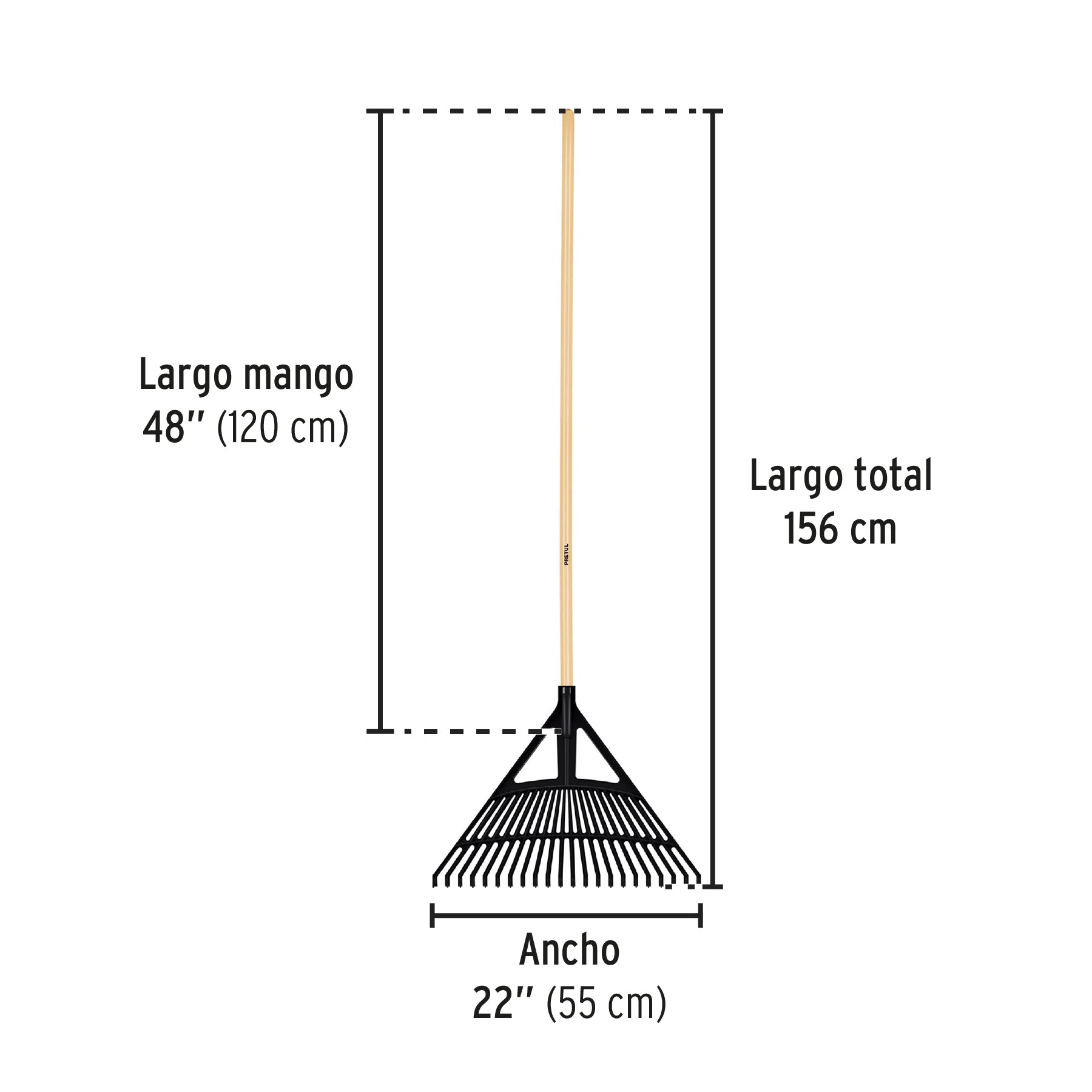 Escoba Plastica para Jardin Flexible 22 Dientes Pretul