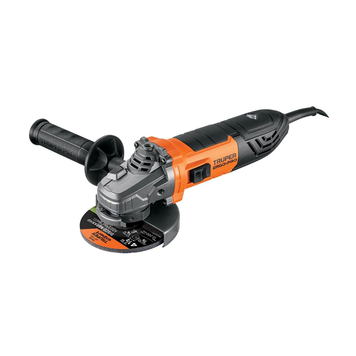 Esmeriladora Angular 4"1/2 - 1,100 Watts TRUPER ERGO PRO