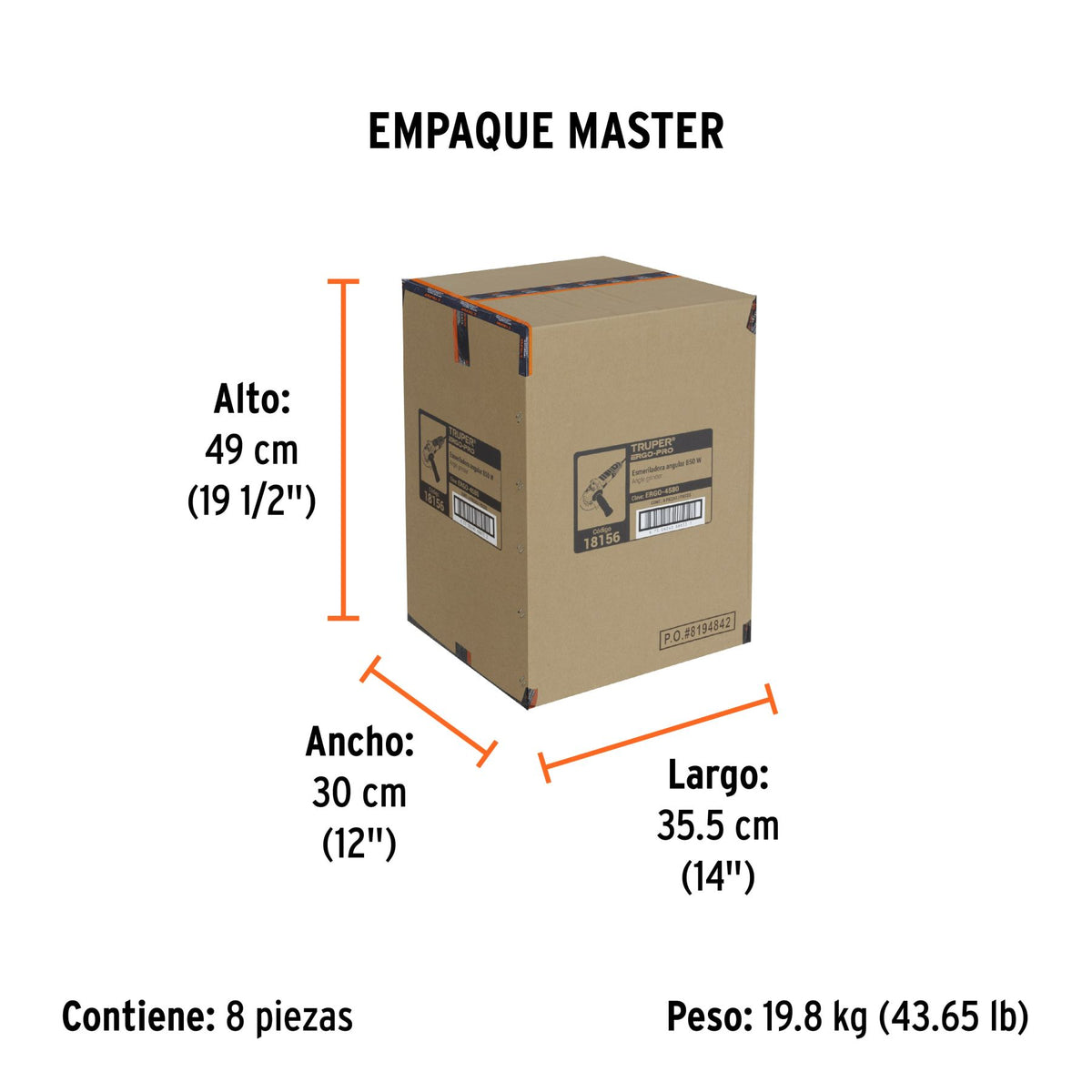 Esmeriladora Angular 4"1/2 - 850 Watts TRUPER ERGO PRO