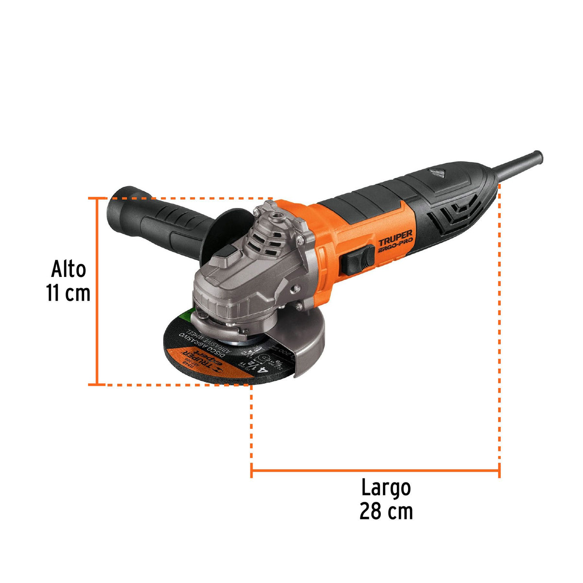Esmeriladora Angular 4"1/2 - 950 Watts TRUPER ERGO PRO