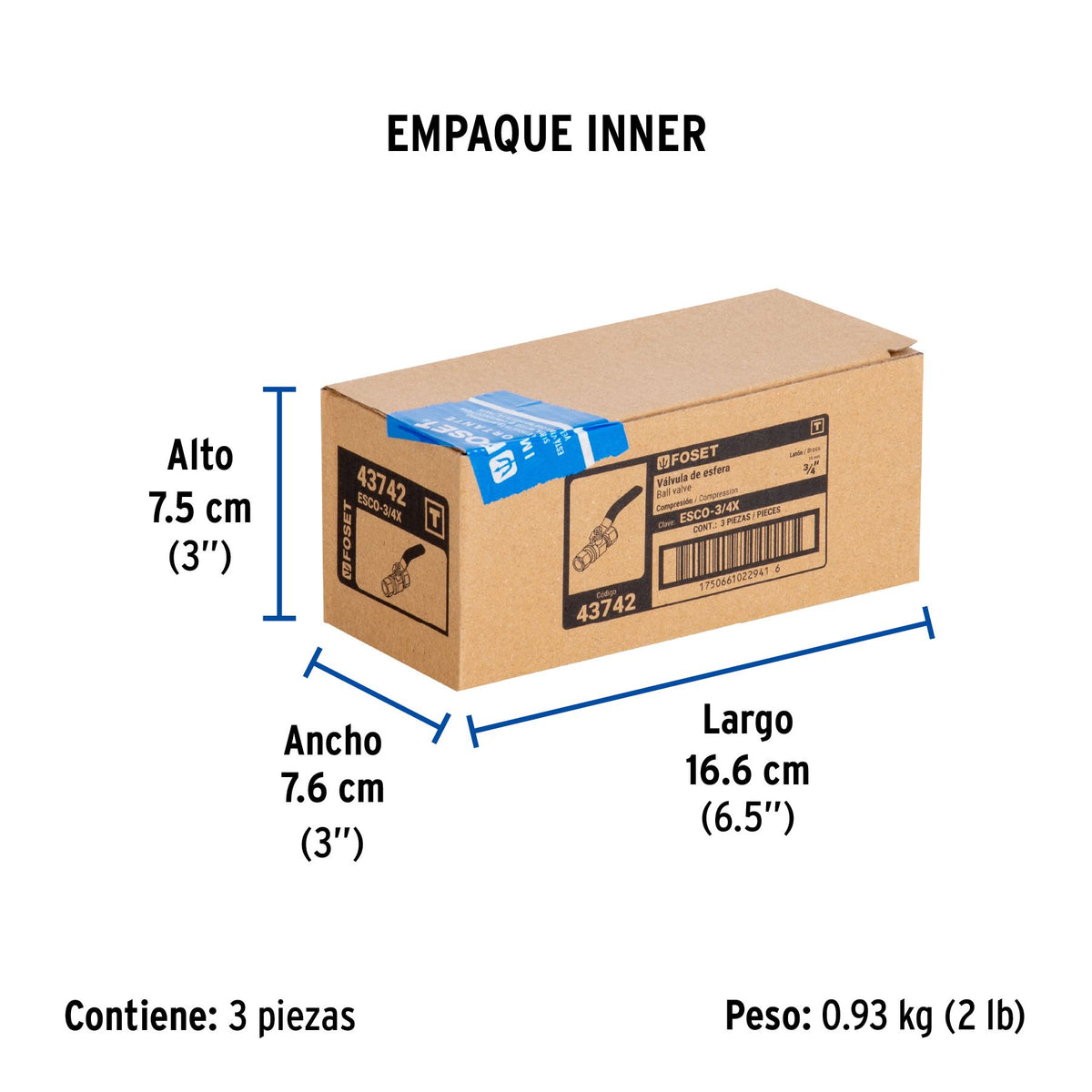 Valvula Esfera de Compresion Foset 3/4"