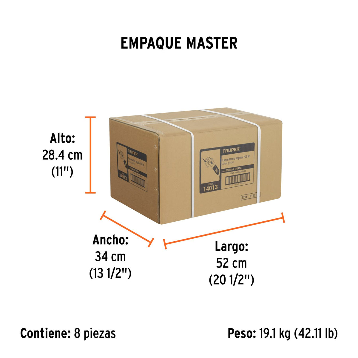 Esmeriladora Angular 4"1/2 - 700 Watts TRUPER PRO