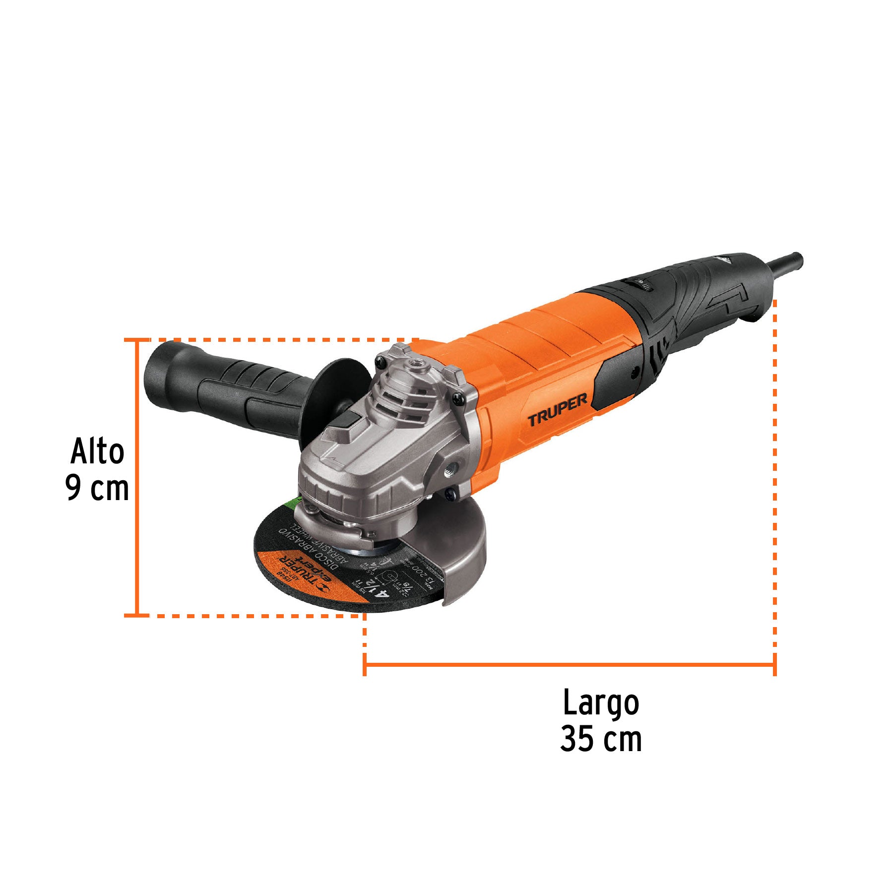 Esmeriladora Angular 4"1/2 - Velocidad Variable 1,100 Watts Truper Pro