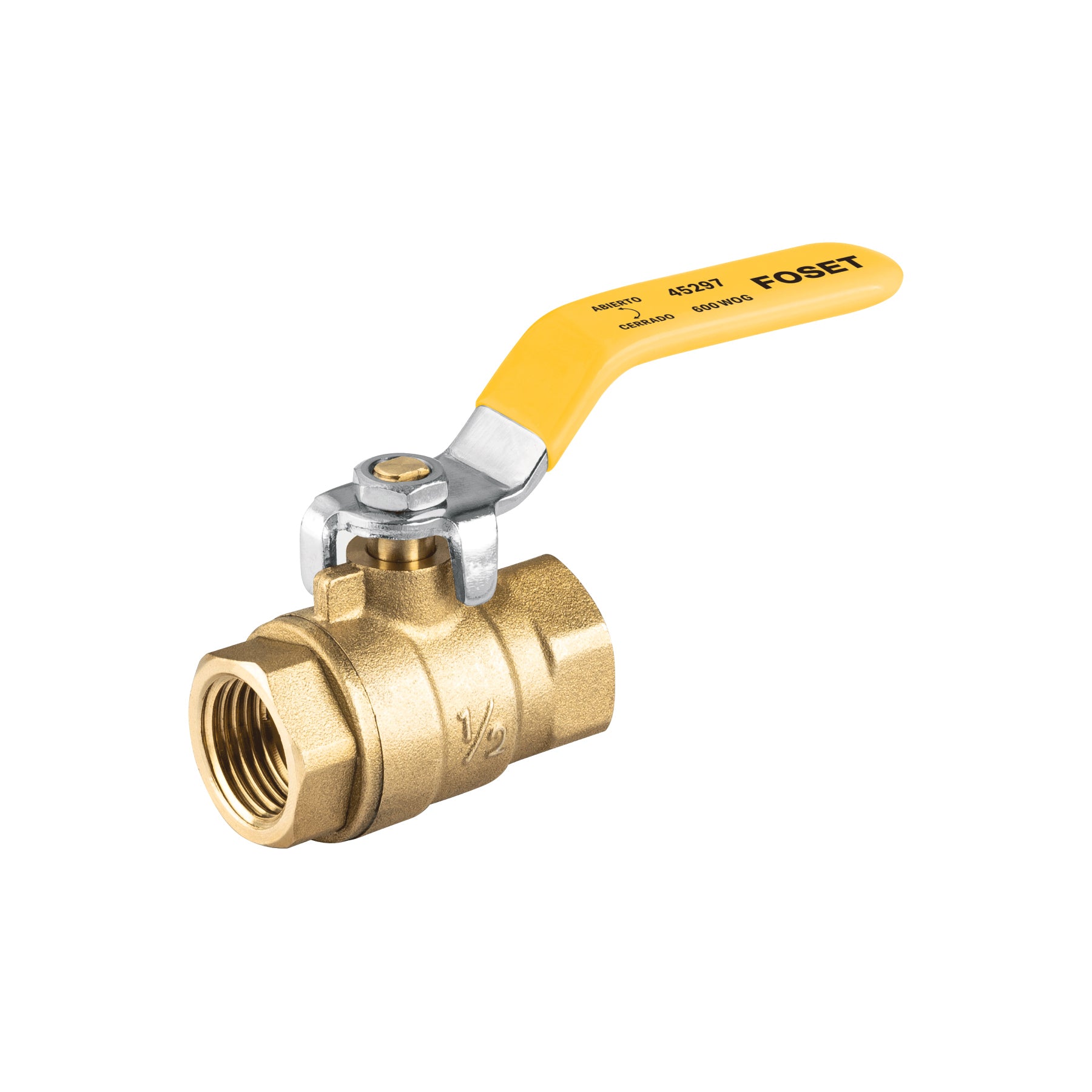 Valvula Esfera para Gas Roscable WOG Alta Presion Foset 1/2" (13 mm)