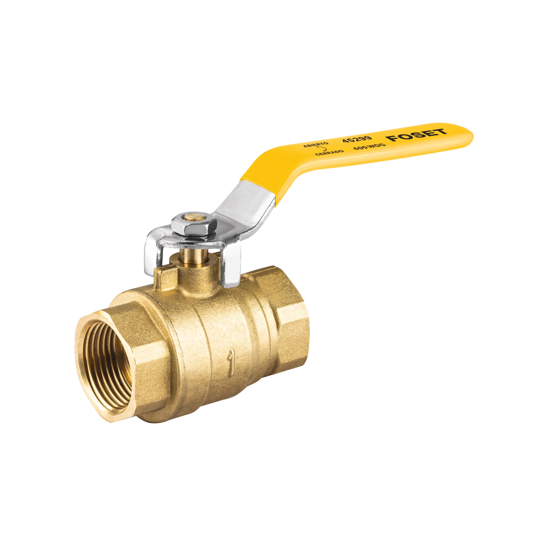 Valvula Esfera para Gas Roscable WOG Alta Presion Foset 1" (25 mm)