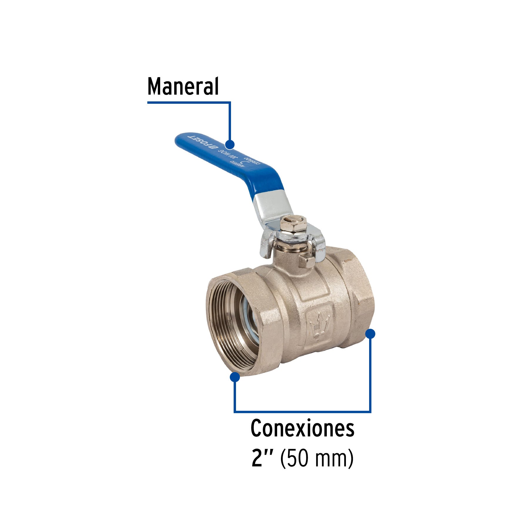 Valvula Esfera Roscable WOG Foset 300 PSI 2" (50 mm)