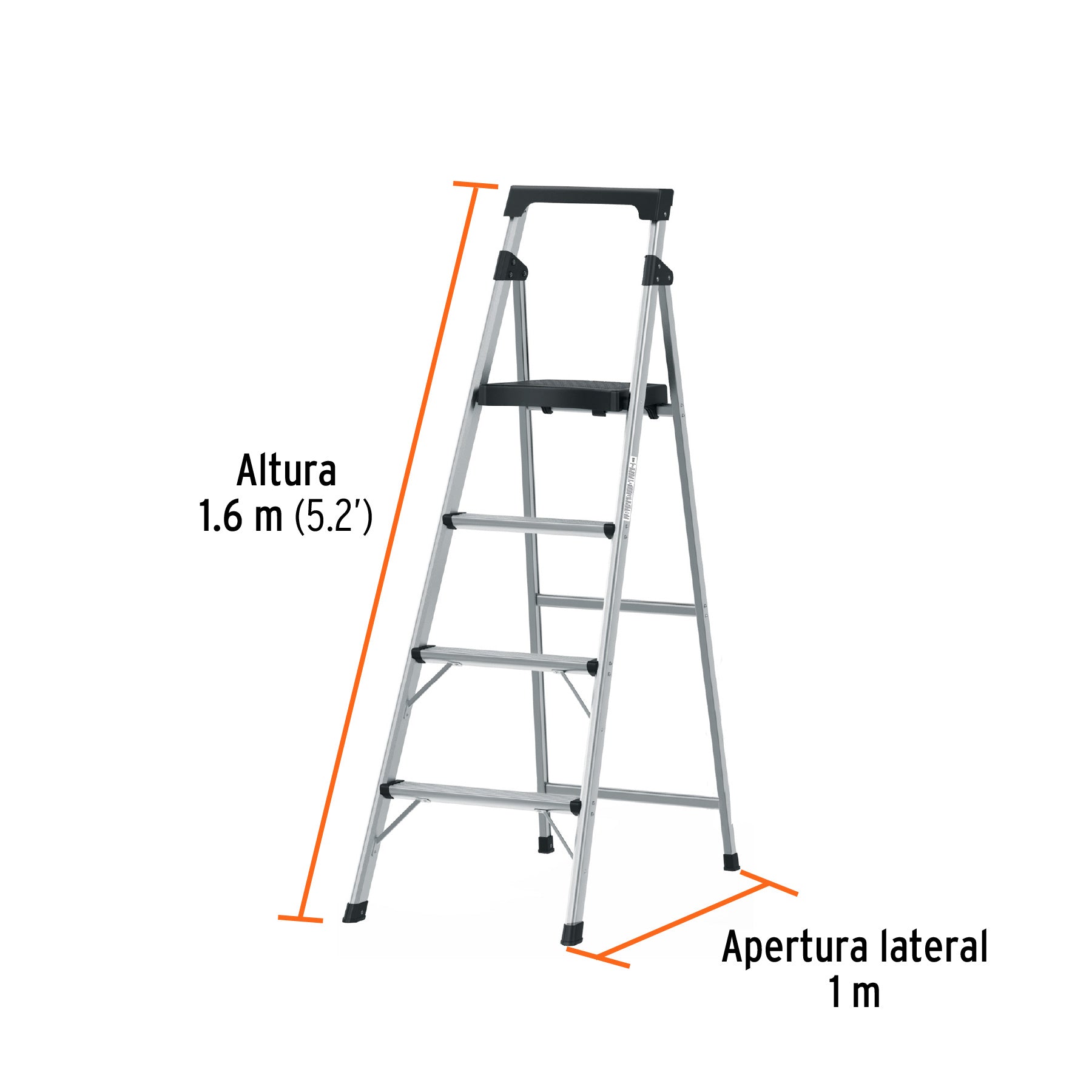 Escalera Plegable 4 Peldaños 150 Kg Truper