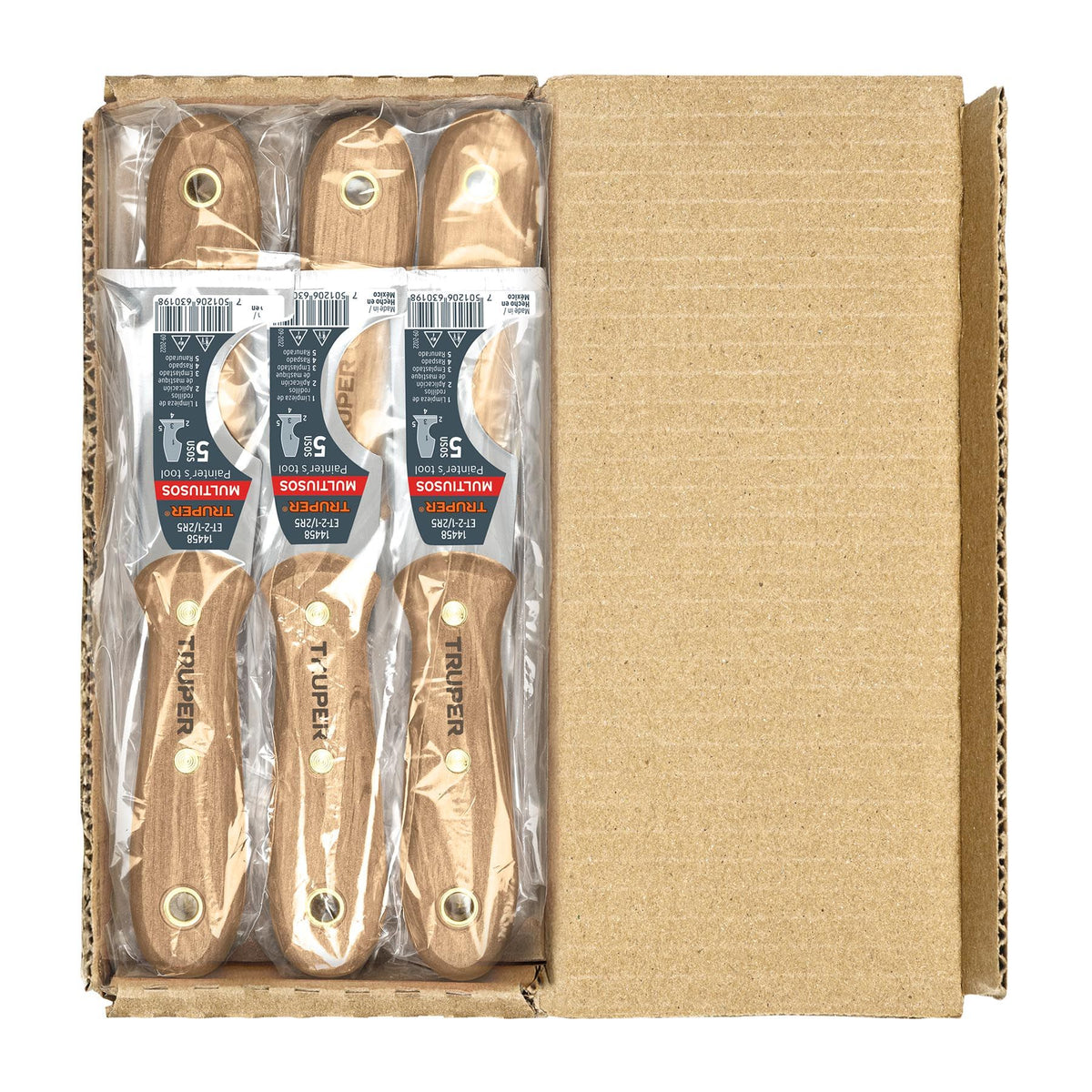 Espatula de 5 Usos Mango de Madera Truper 2"3/8