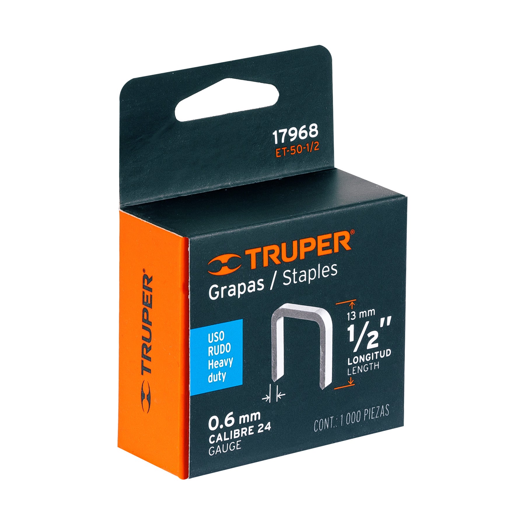 Grapas para Engrapadora Manual T-50 de 1/2" Truper