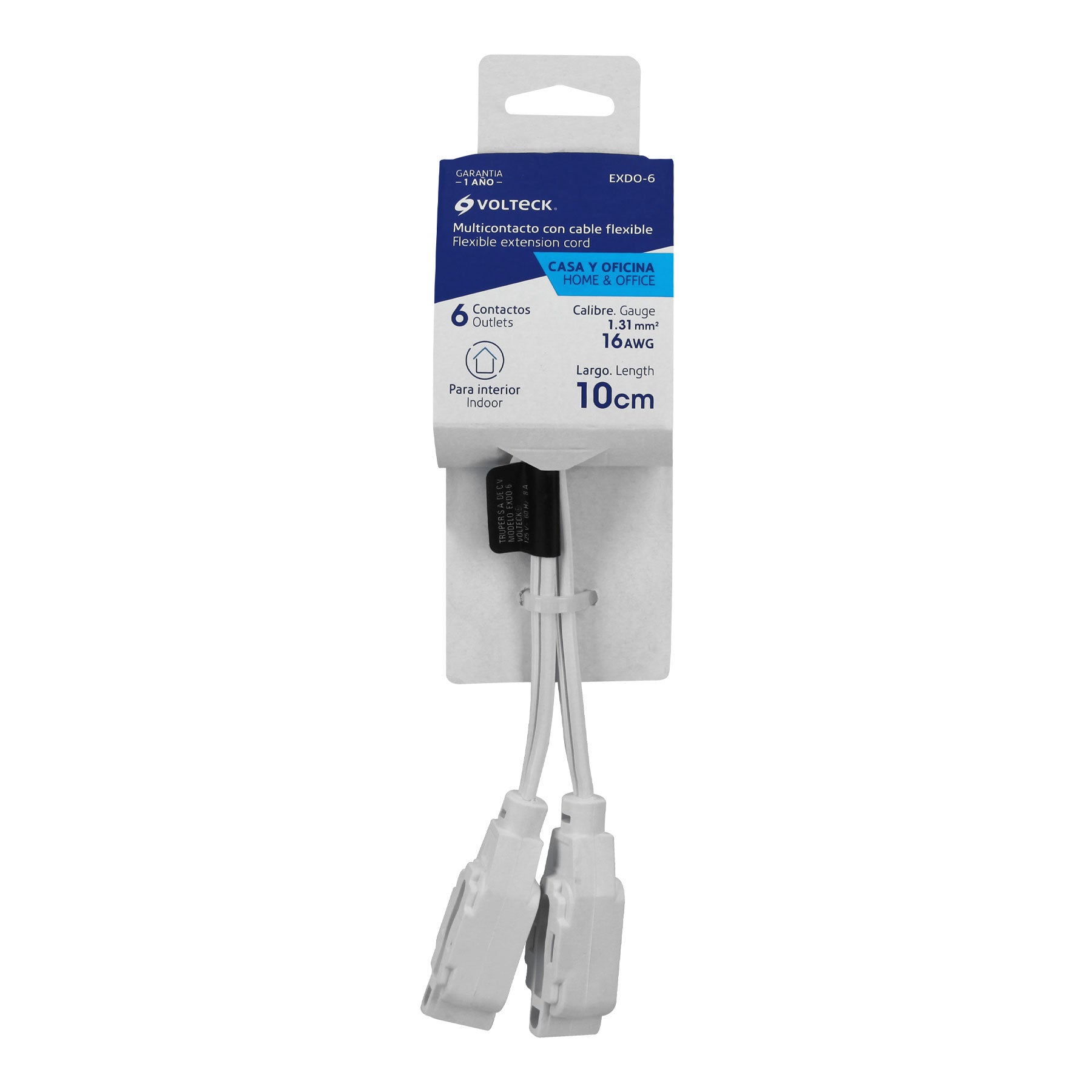 Mini Extension Electrica Domestica Blanca Dual Volteck 10 CM