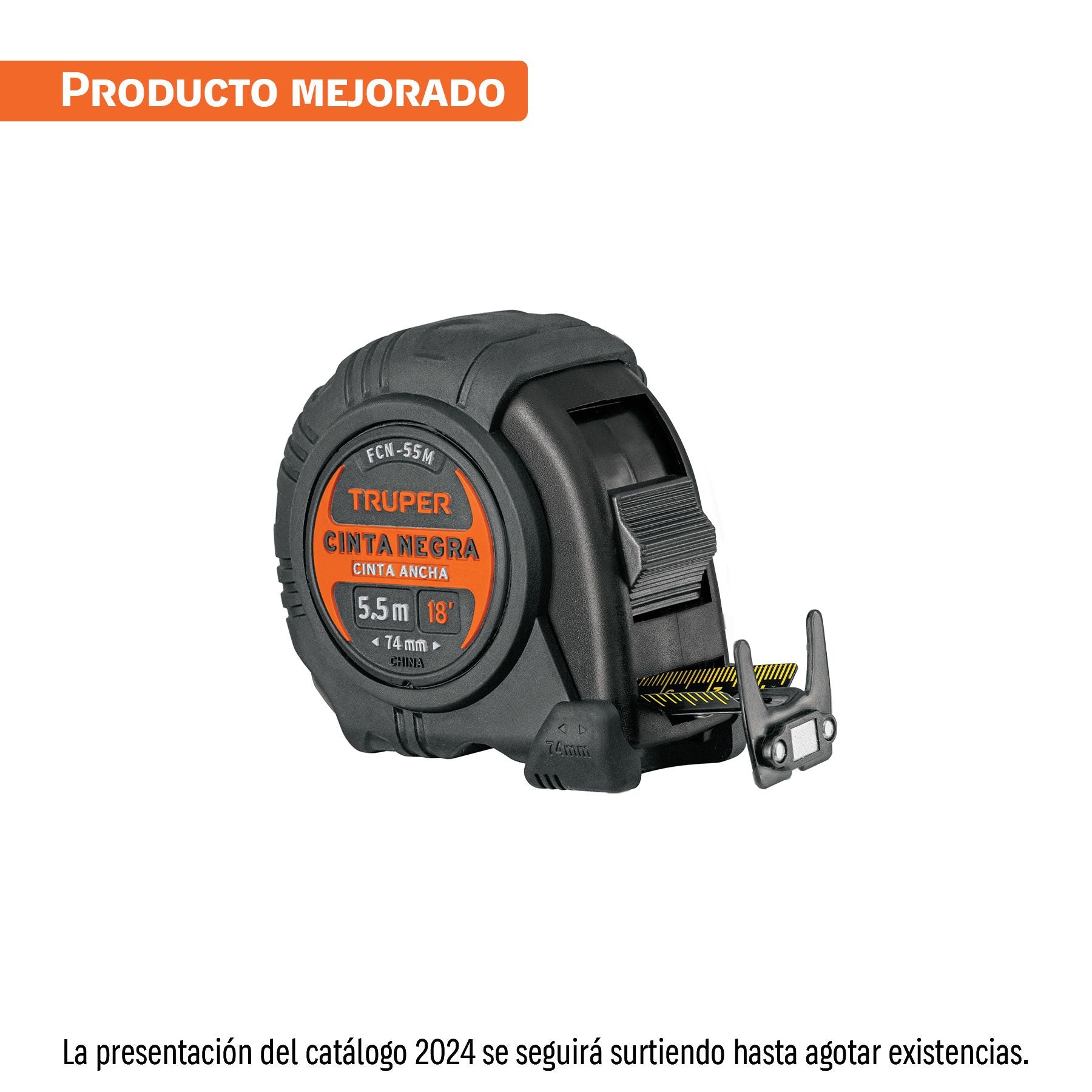 Flexometro 5.5 Metros Contra Impactos Cinta Negra Truper