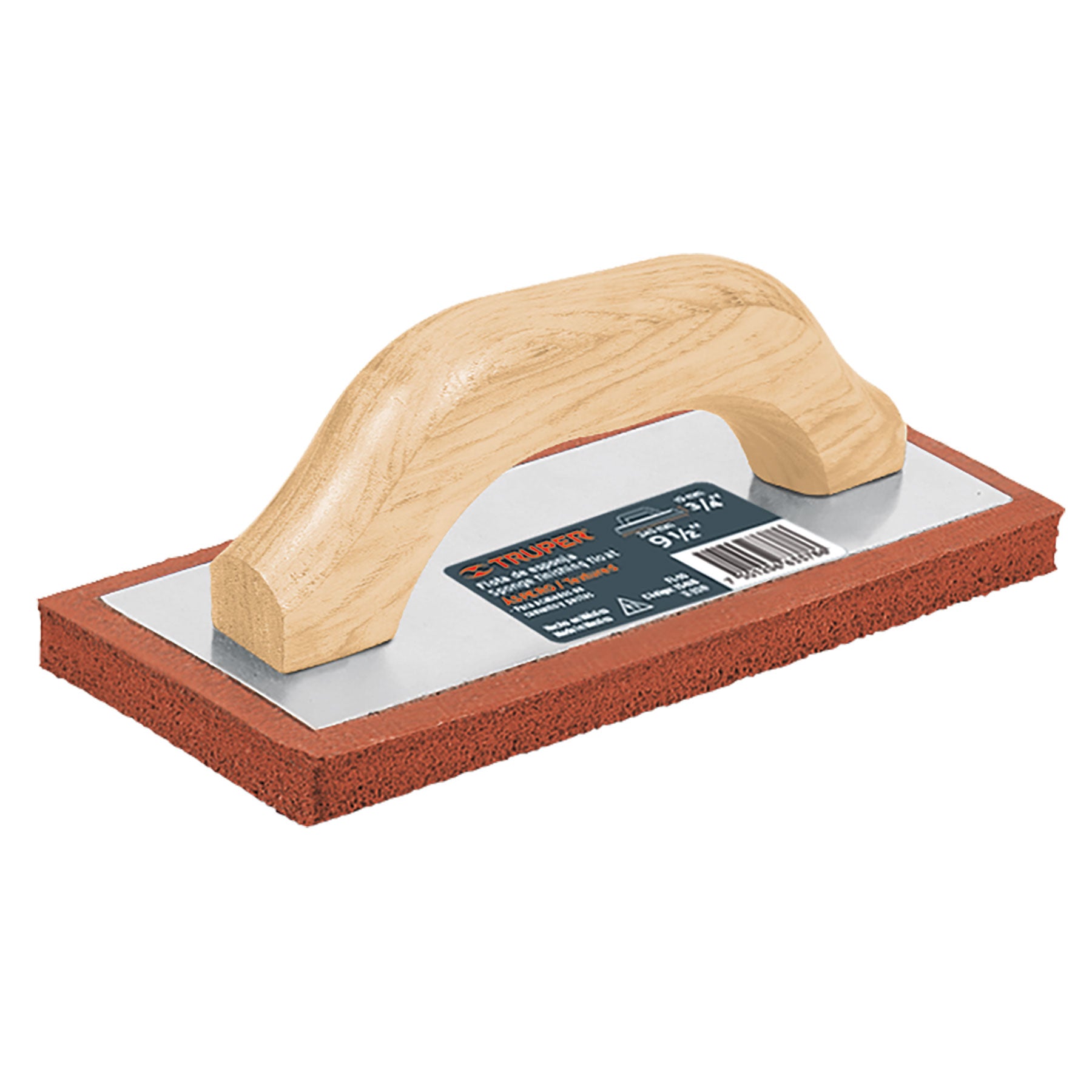 Flota de Esponja 9"1/2 x 4" Profesional Mango de Madera Acabado Aspero Truper