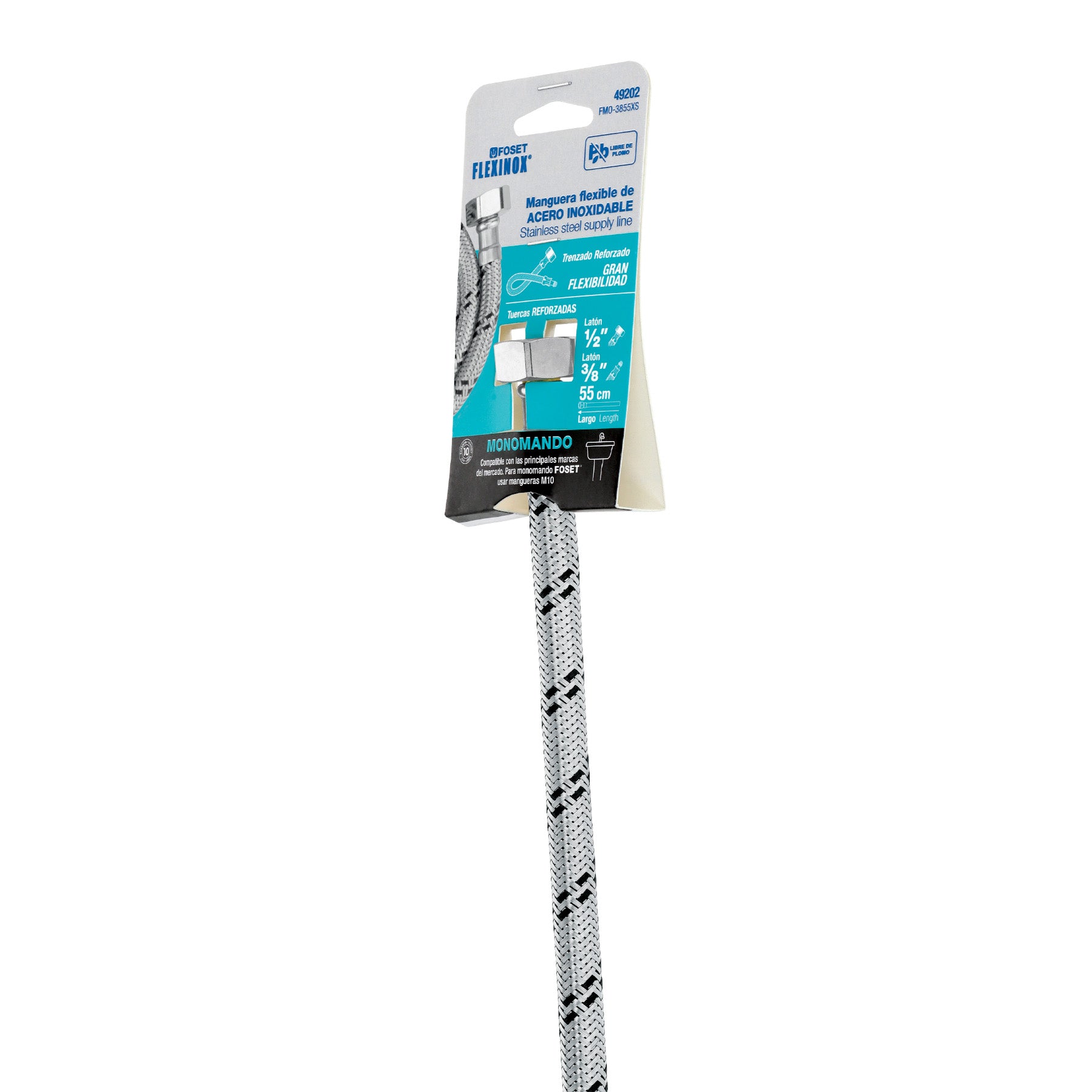 Conector Flexible para Monomando 55 cms 1/2" X 3/8" UNF Foset
