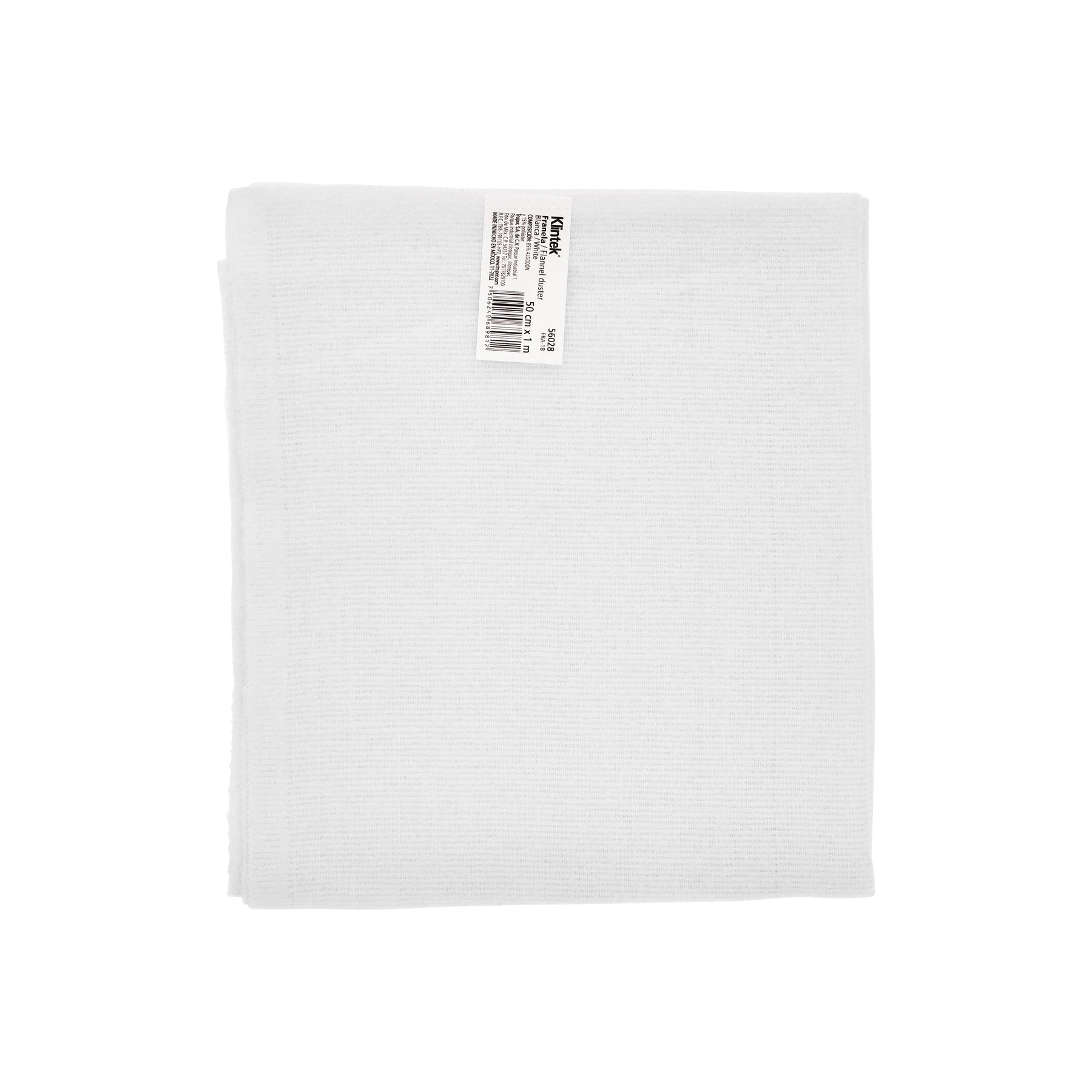 Franela de Algodon de 1 mt x 50 cms Blanca Klintek