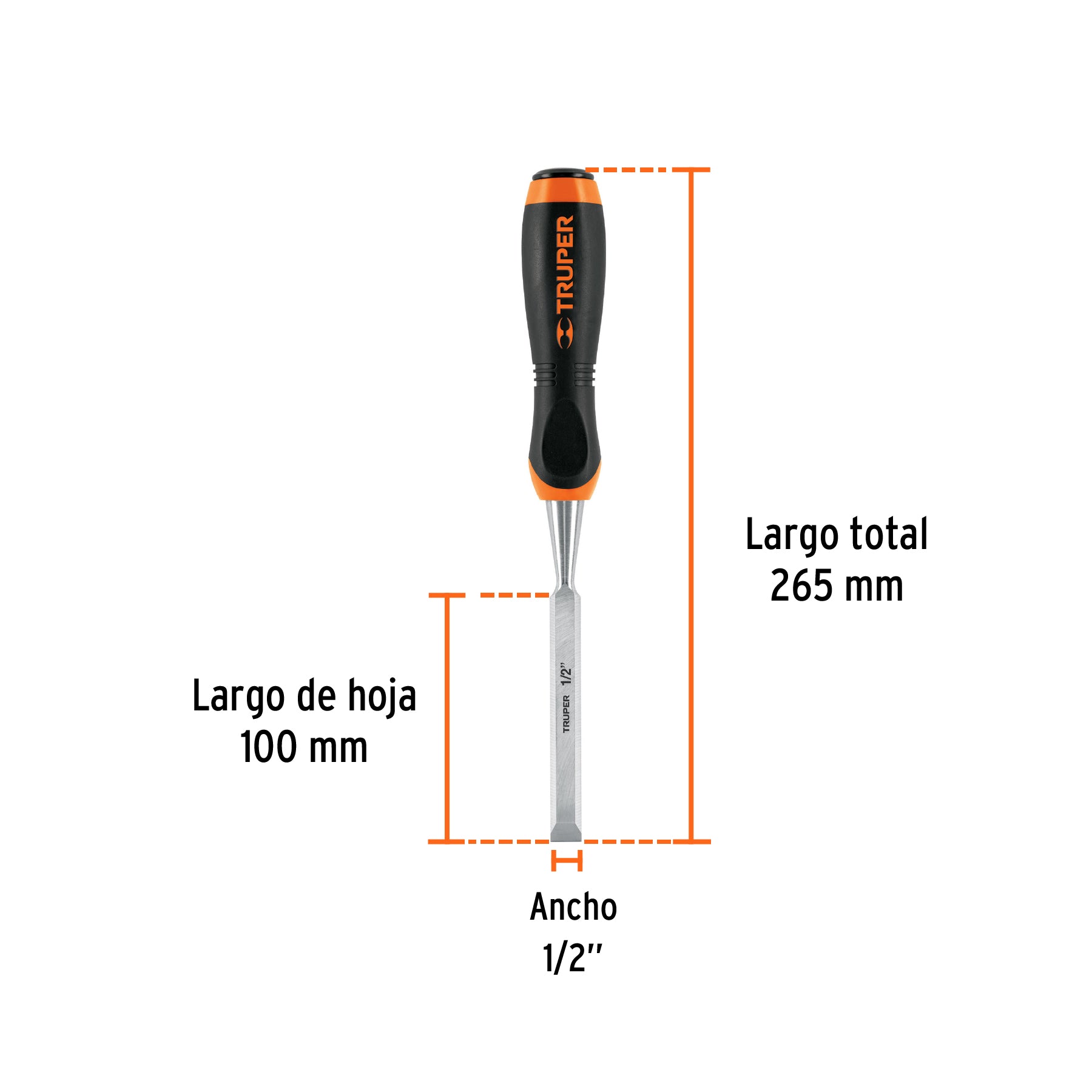 Formon para Madera Mango Comfort Grip Truper 1/2"