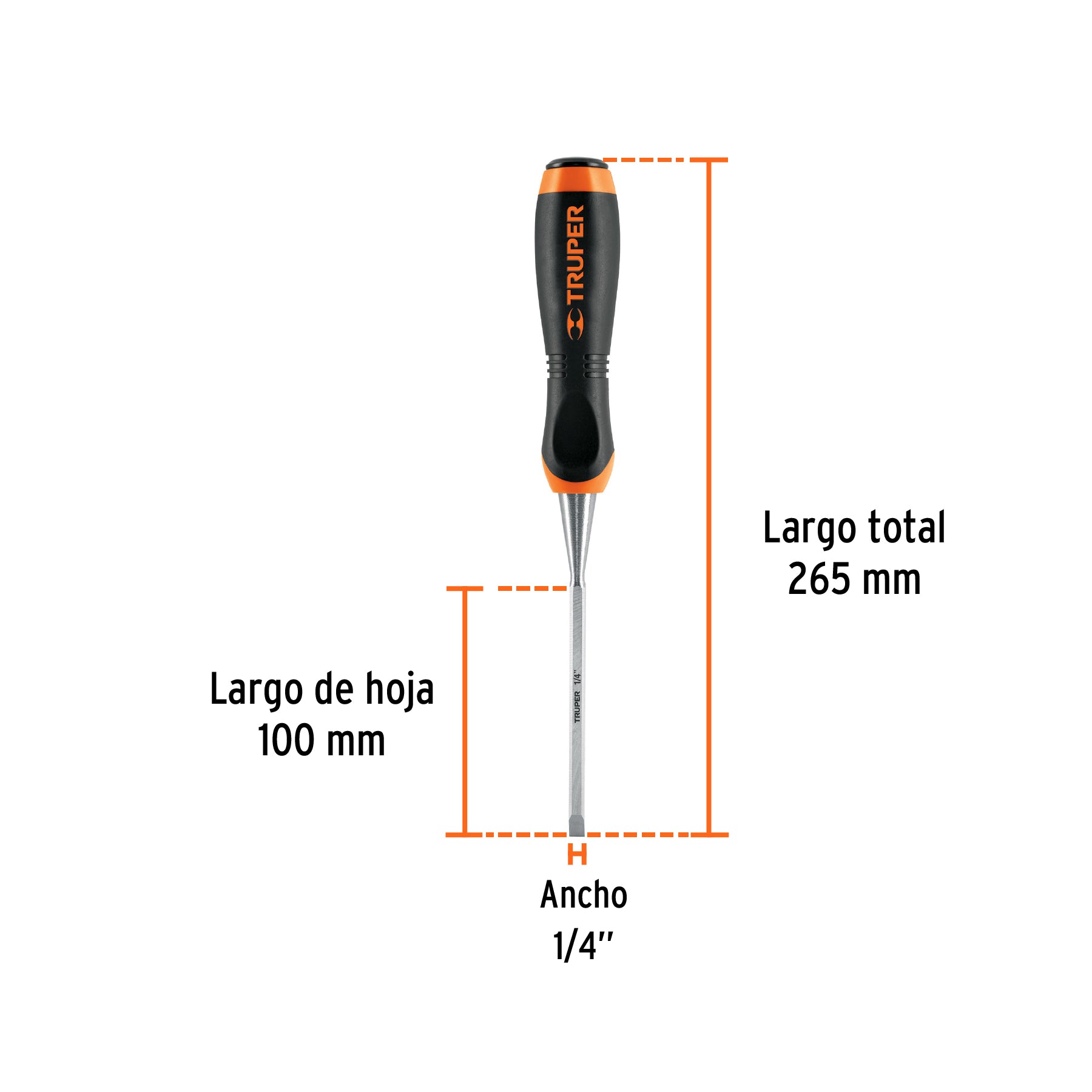 Formon para Madera Mango Comfort Grip Truper 1/4"