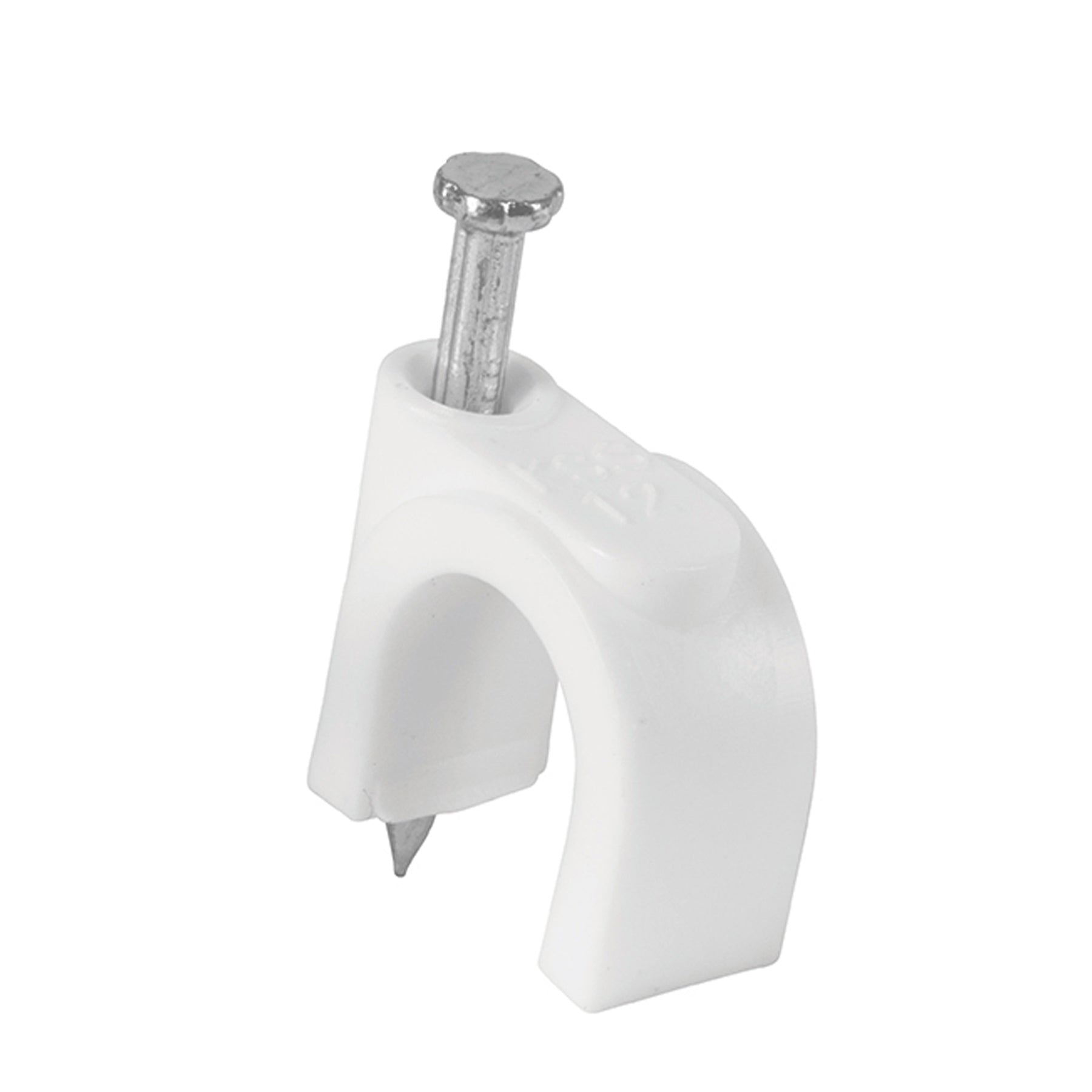 Grapa para Cable Redondo Blanca de 12 mm Volteck Bolsa con 20 Piezas