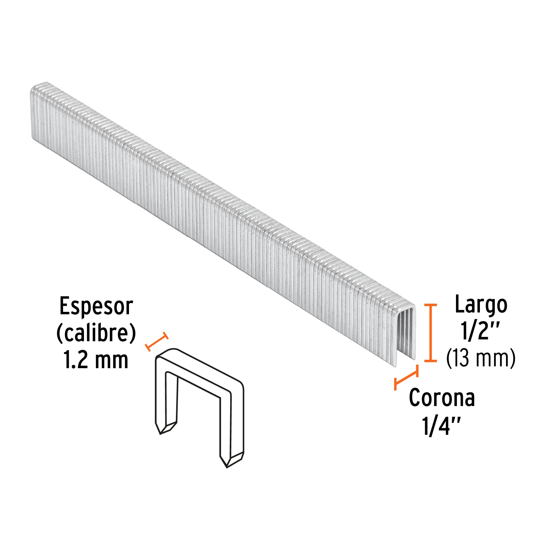 Grapas Engrapadora Neumatica Calibre 18 Caja con 5,000 Truper 1/2" (13 mm)