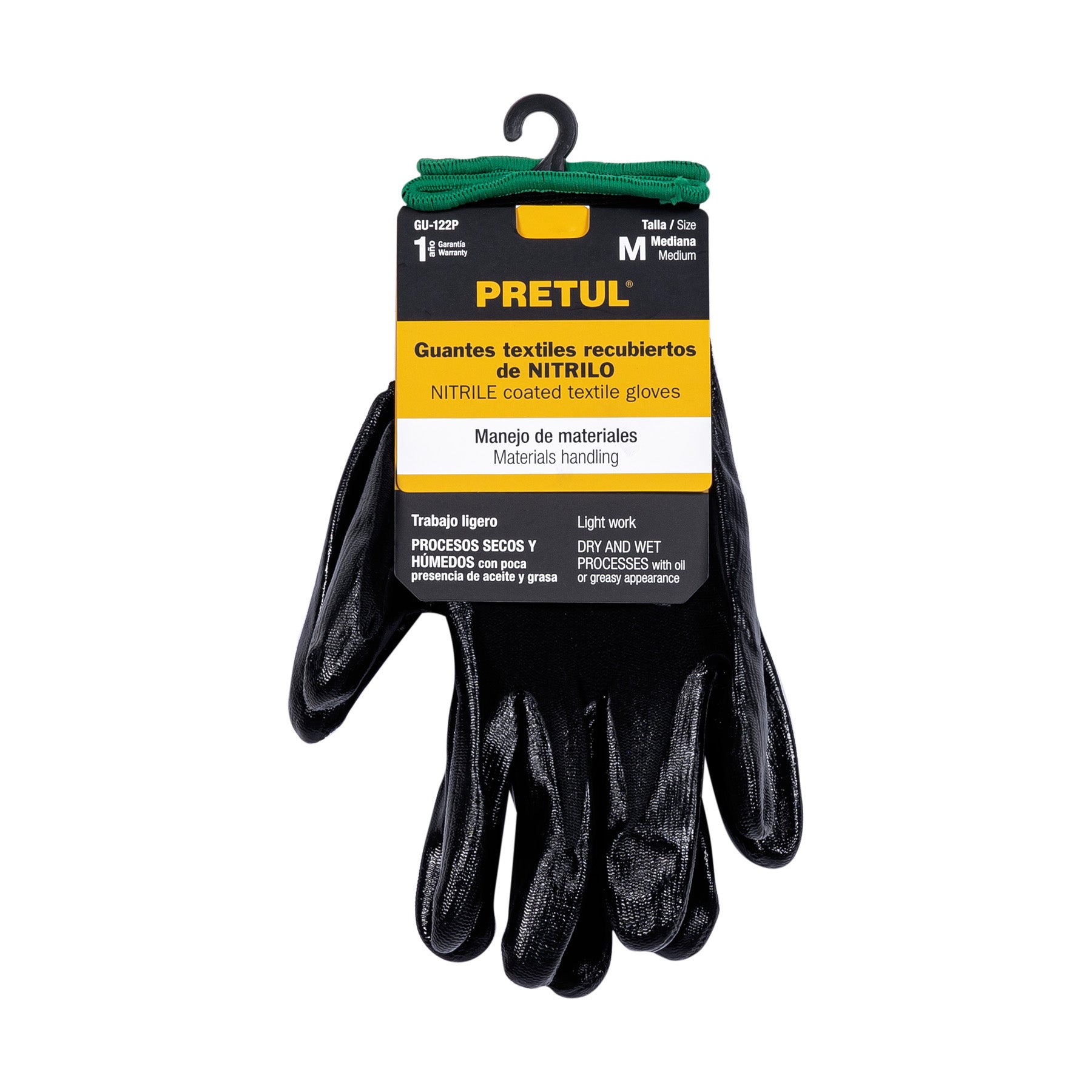 Guantes Textiles con Recubrimiento de Nitrilo Pretul Talla Mediana