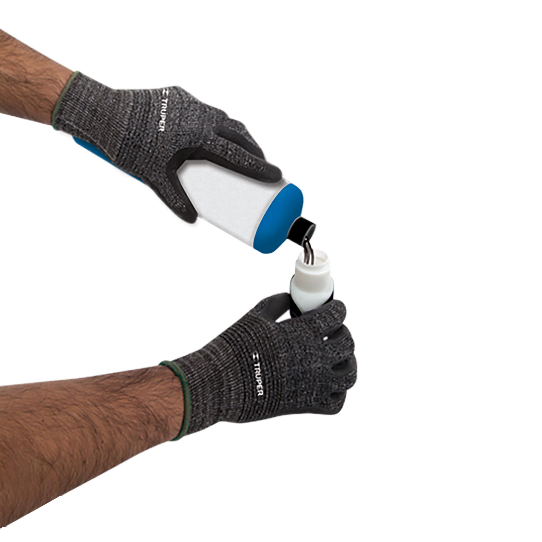 Guantes Textiles con Recubrimiento de Nitrilo Arenoso Truper Talla Mediana