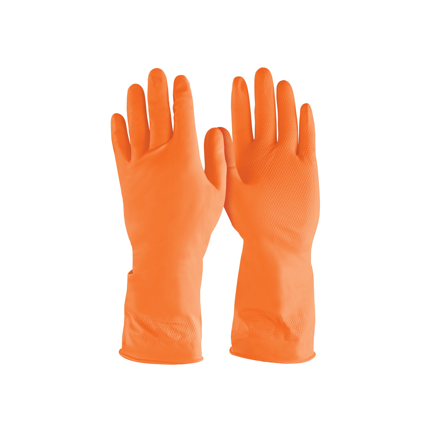 Guantes de Latex Grabado Naranja Truper Talla 7 Chica