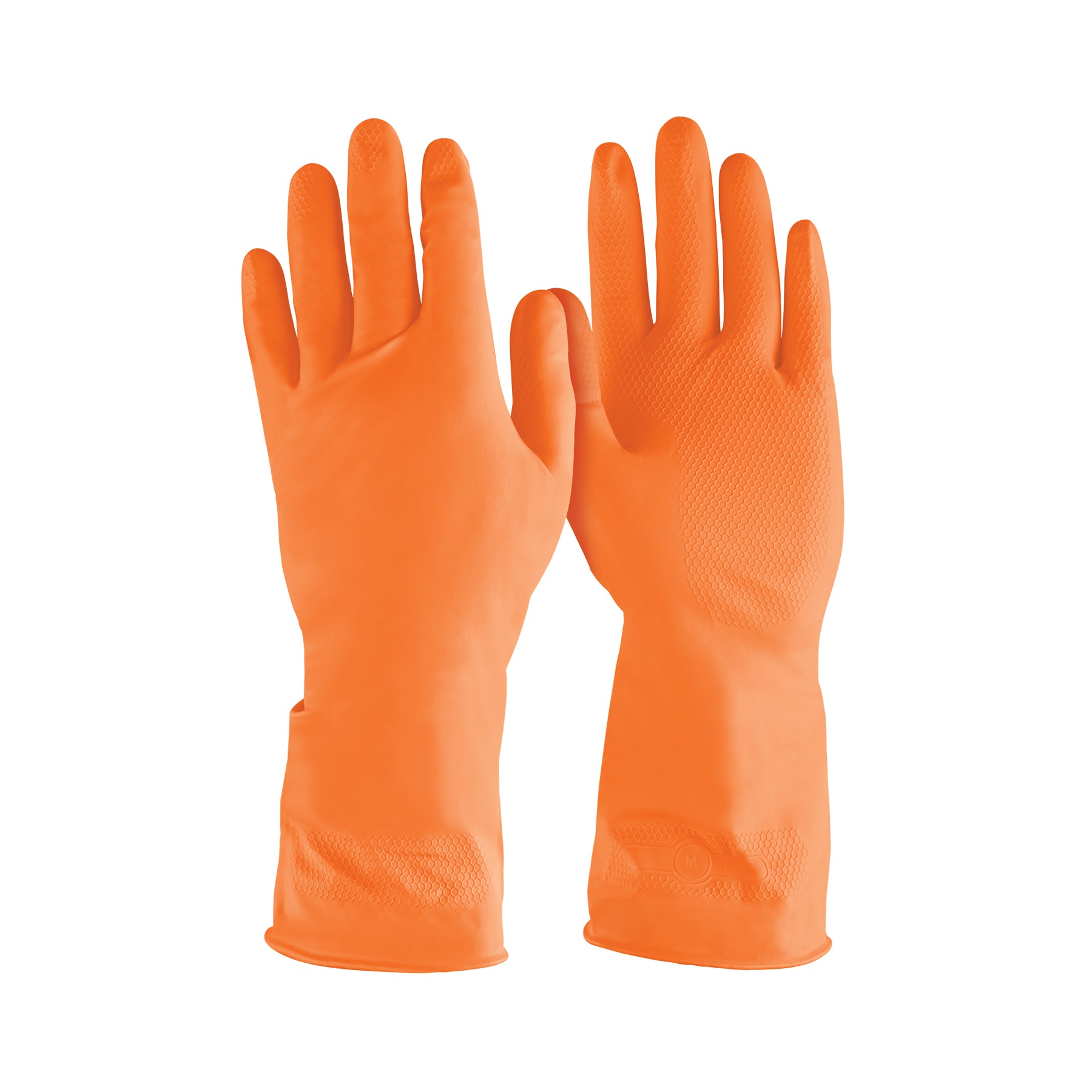Guantes de Latex Grabado Naranja Truper Talla 8 Mediana