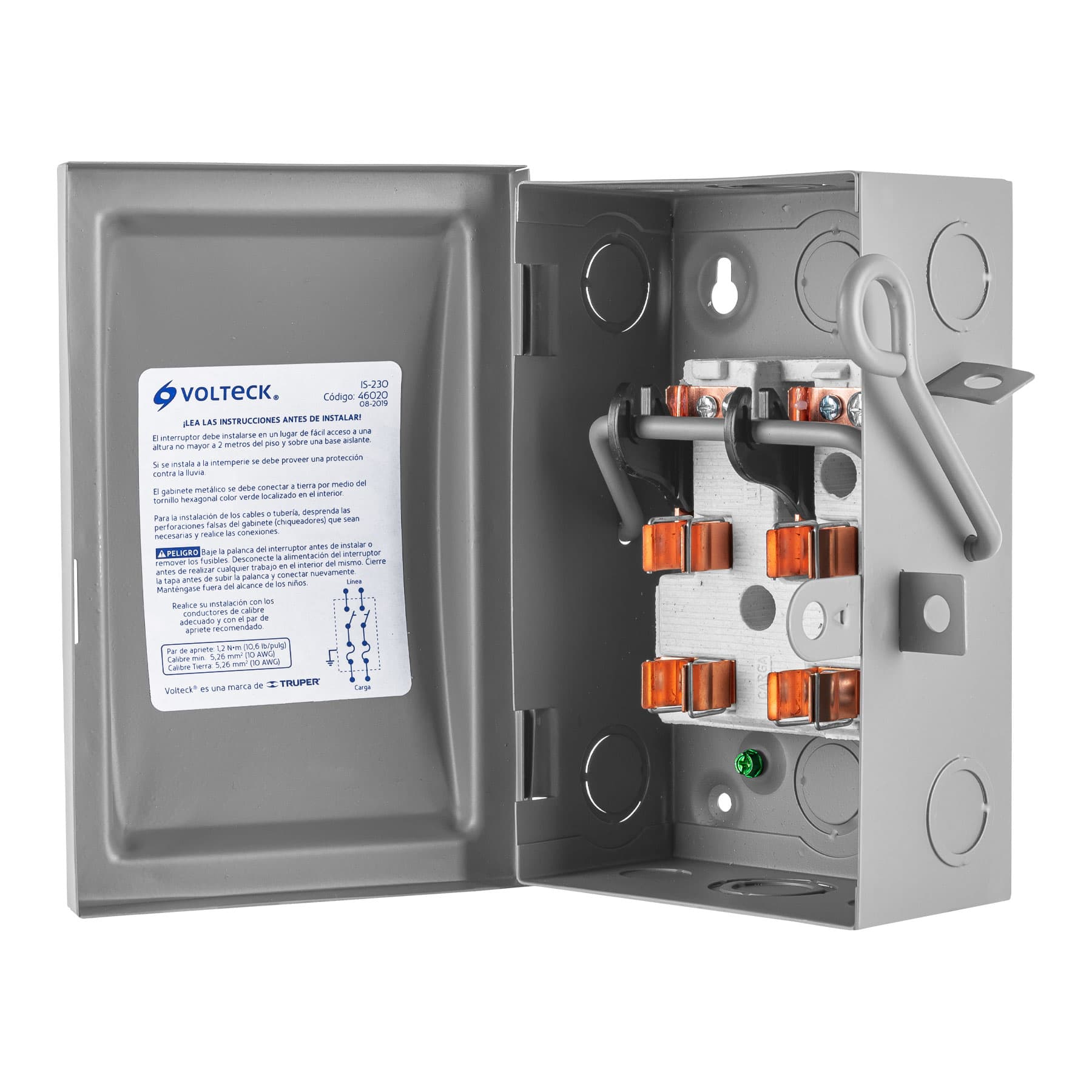 Interruptor de Seguridad 2 Polos 30 Amperes 250 V Volteck