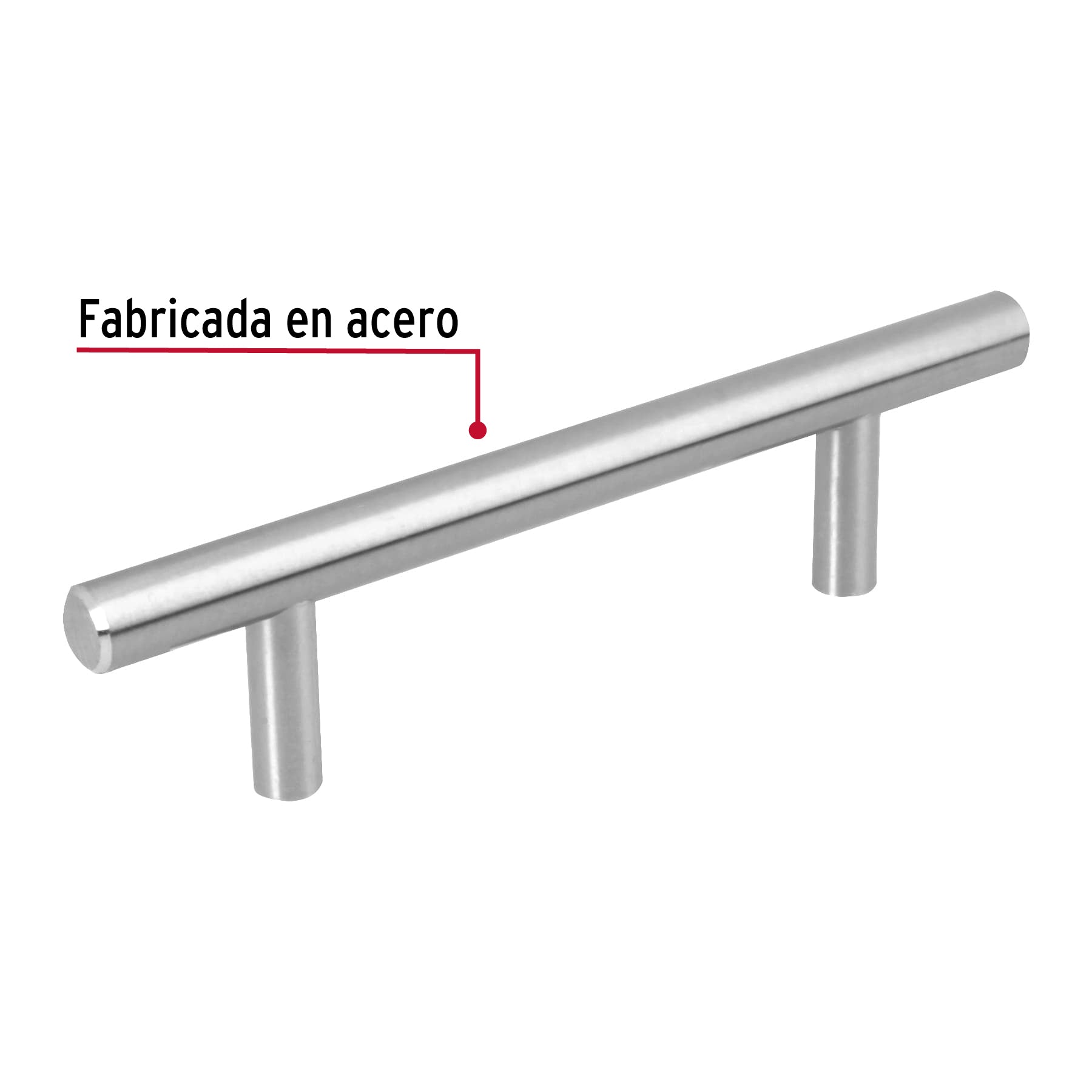 Jaladera de Acero Linea "Cilindro" Niquel Hermex 96 mm