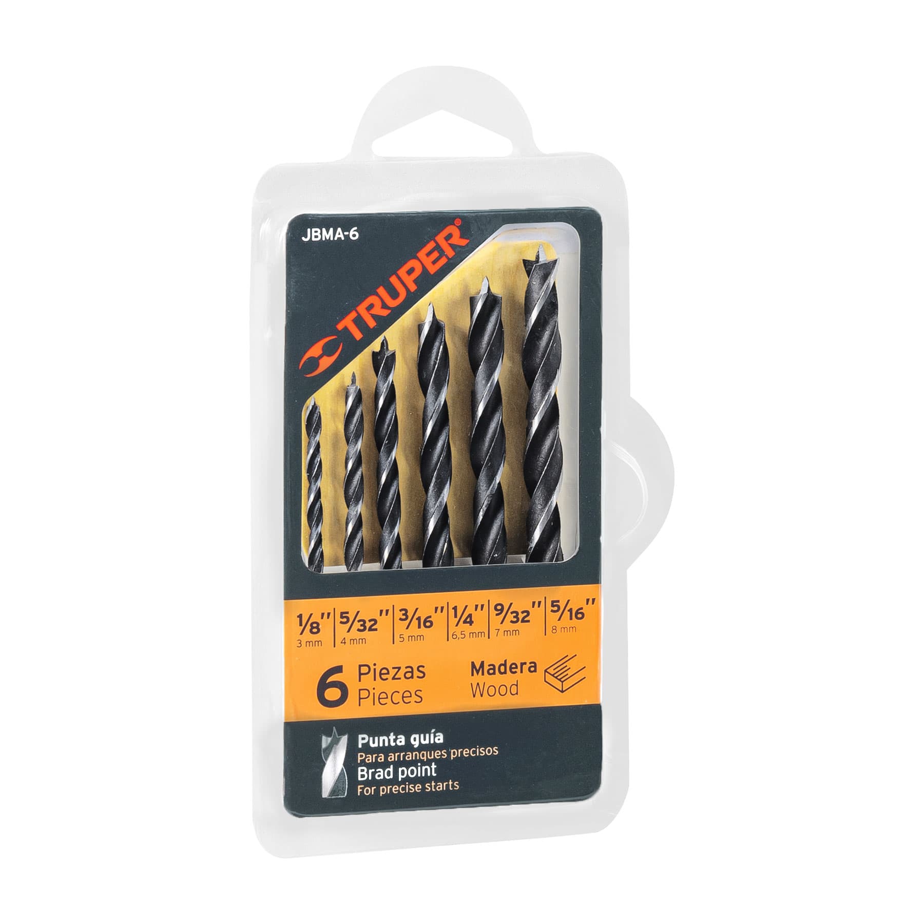 Juego de 6 Brocas para Madera Truper