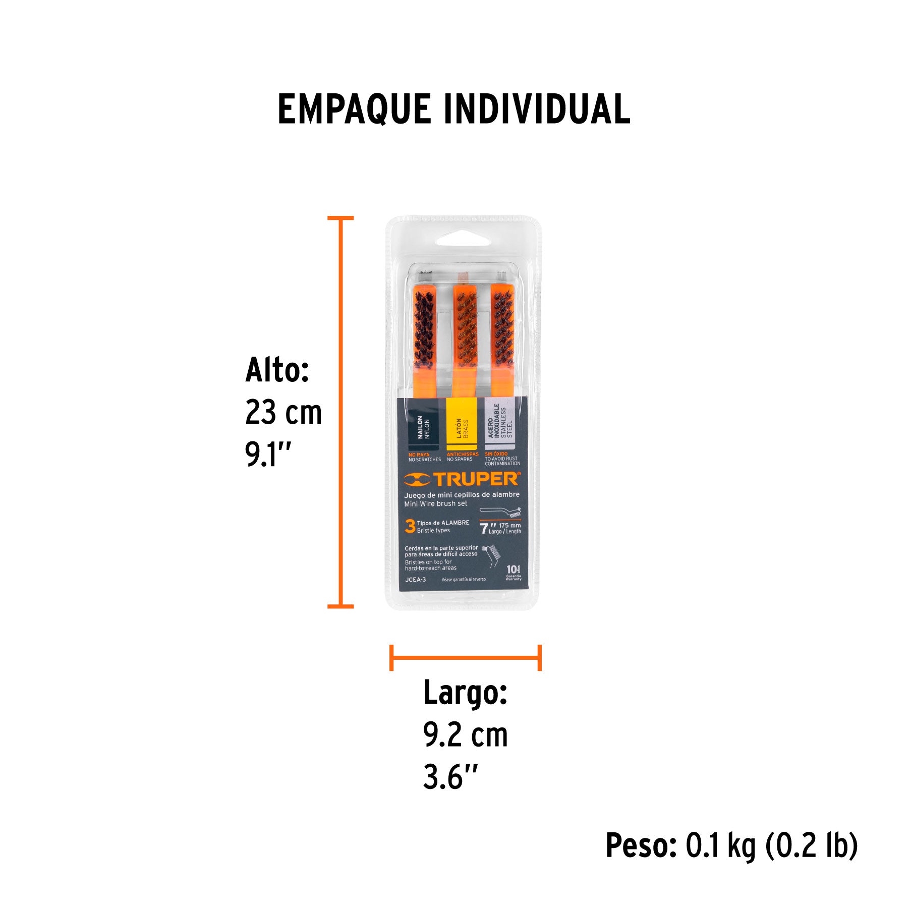 Juego de 3 Mini Cepillos de Alambre Truper