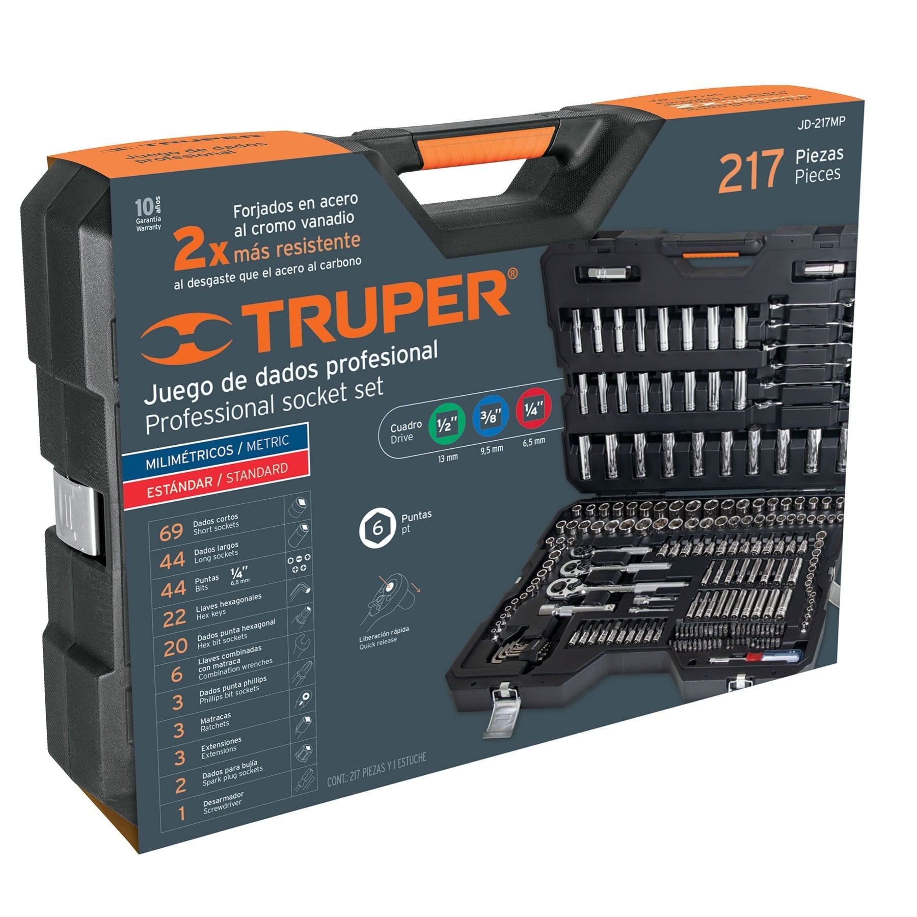 Juego de Herramientas Combinado 217 Piezas Truper