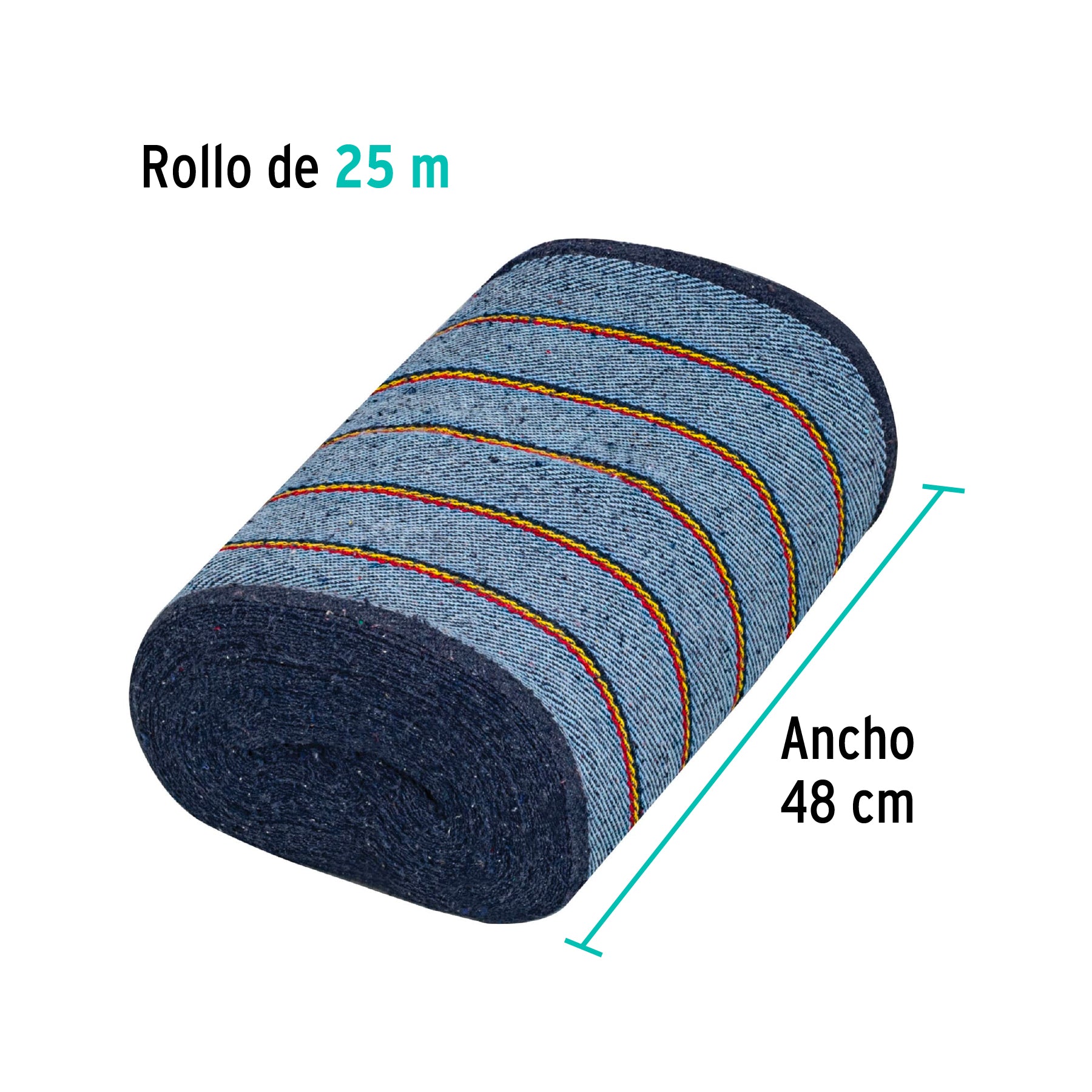 Jerga Sarga Gruesa Rollo de 25 mts Azul Klintek