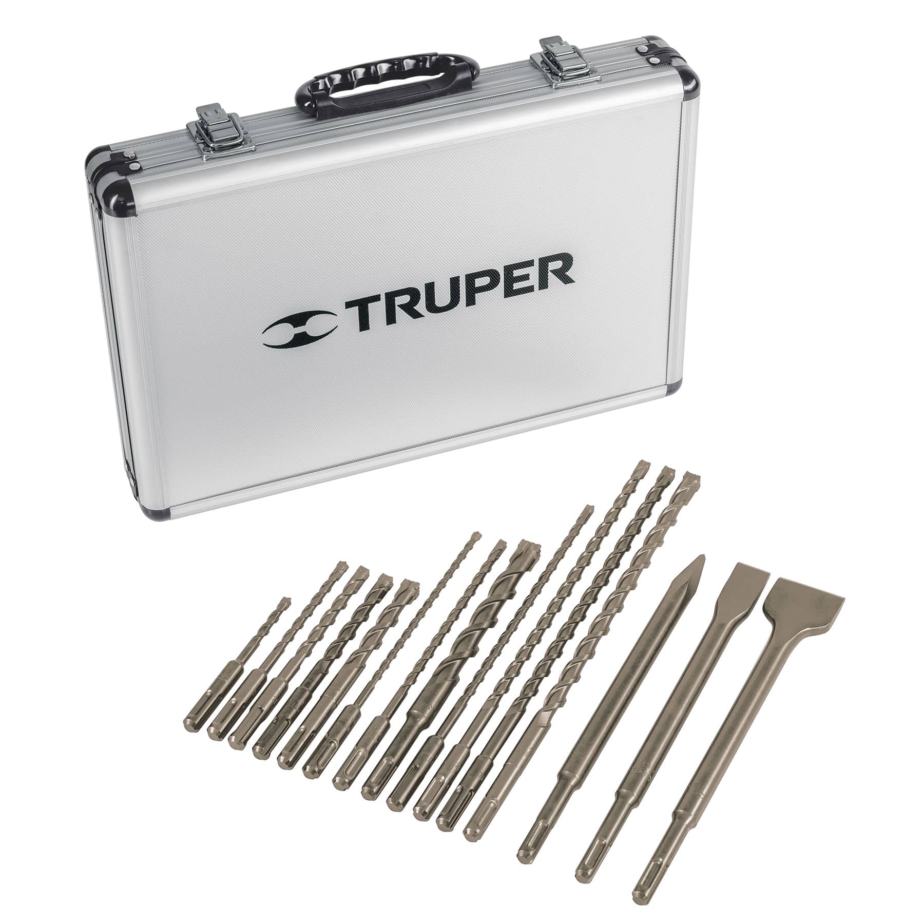 Juego de 15 Brocas y Cinceles SDS Plus en Estuche Truper