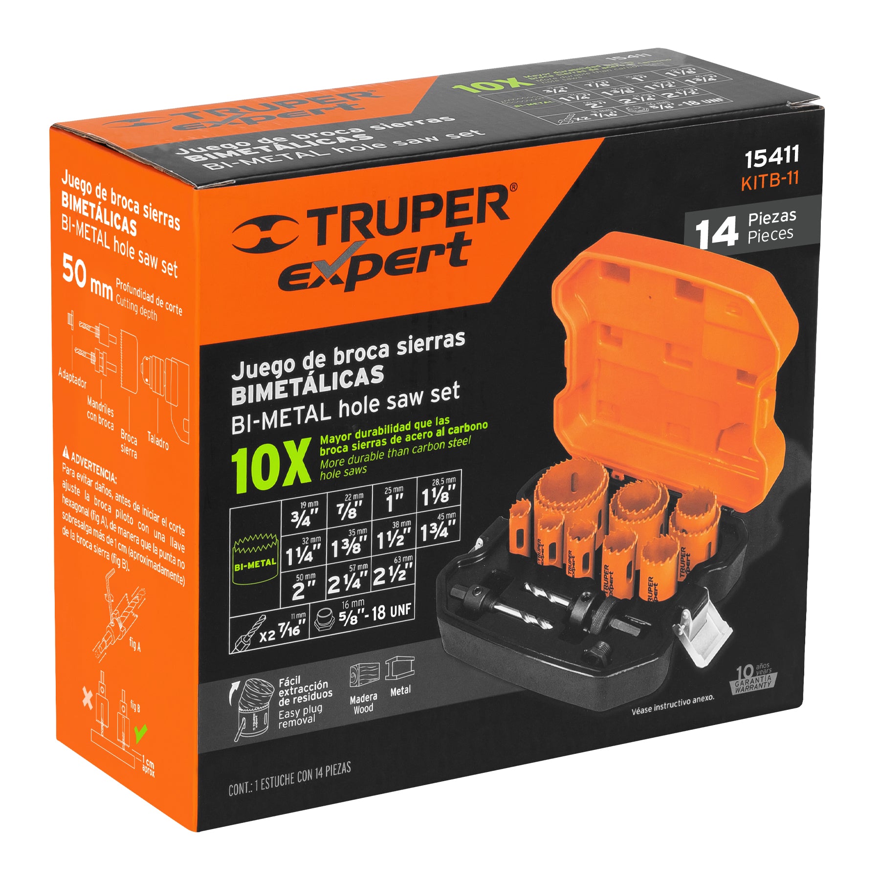 Juego Brocasierras Bimetalicas 14 Piezas Truper