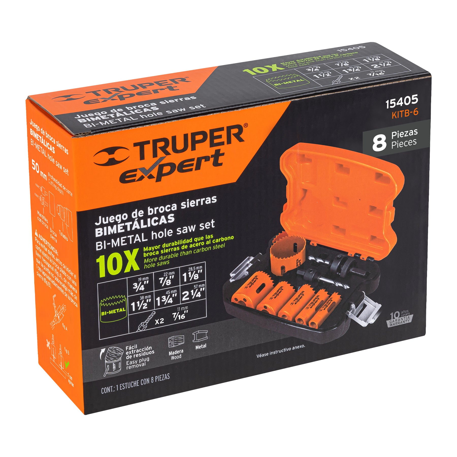 Juego Brocasierras Bimetalicas 8 Piezas Truper