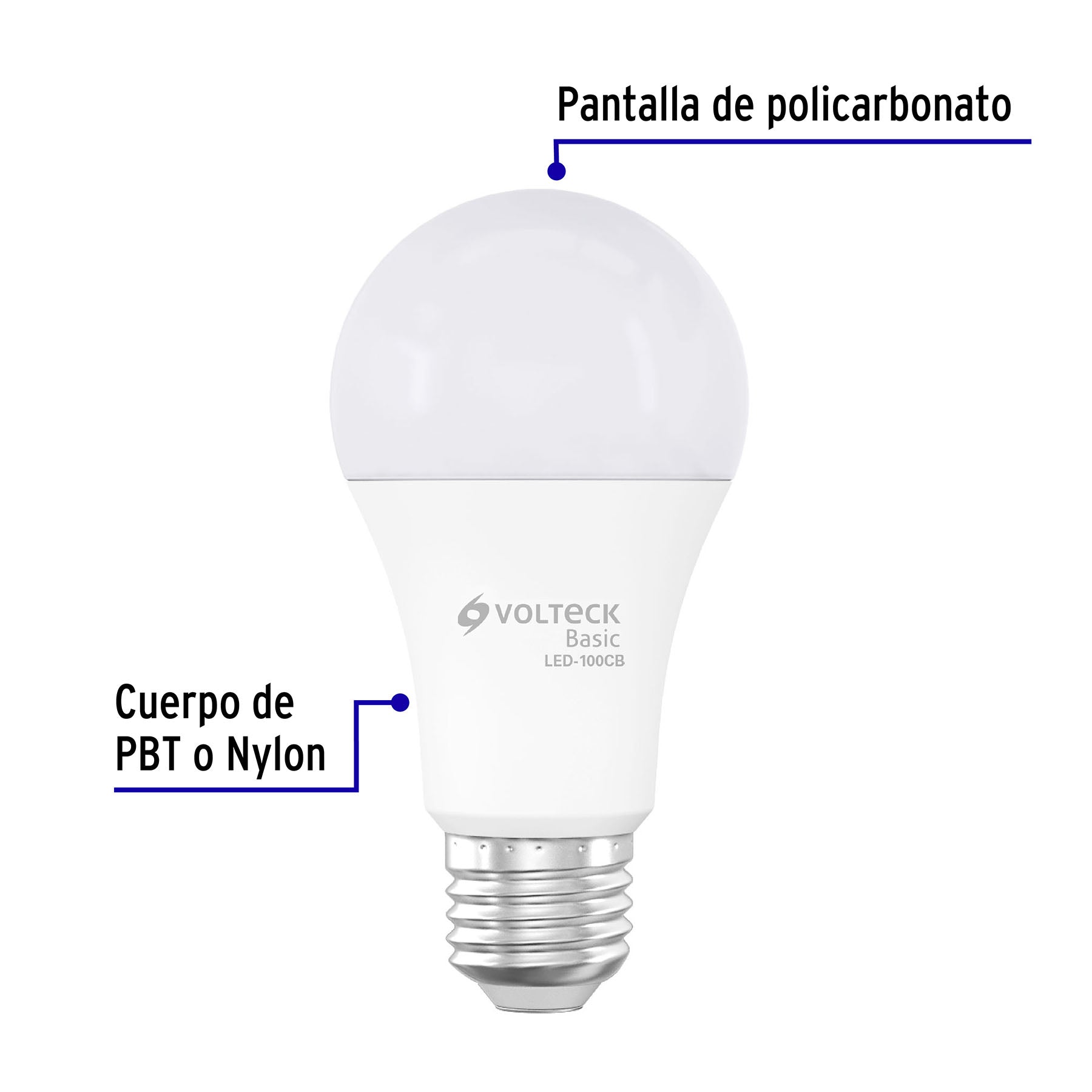 Foco LED Tipo Bulbo 14 Watts A19 E27 Volteck Basic Luz Calida
