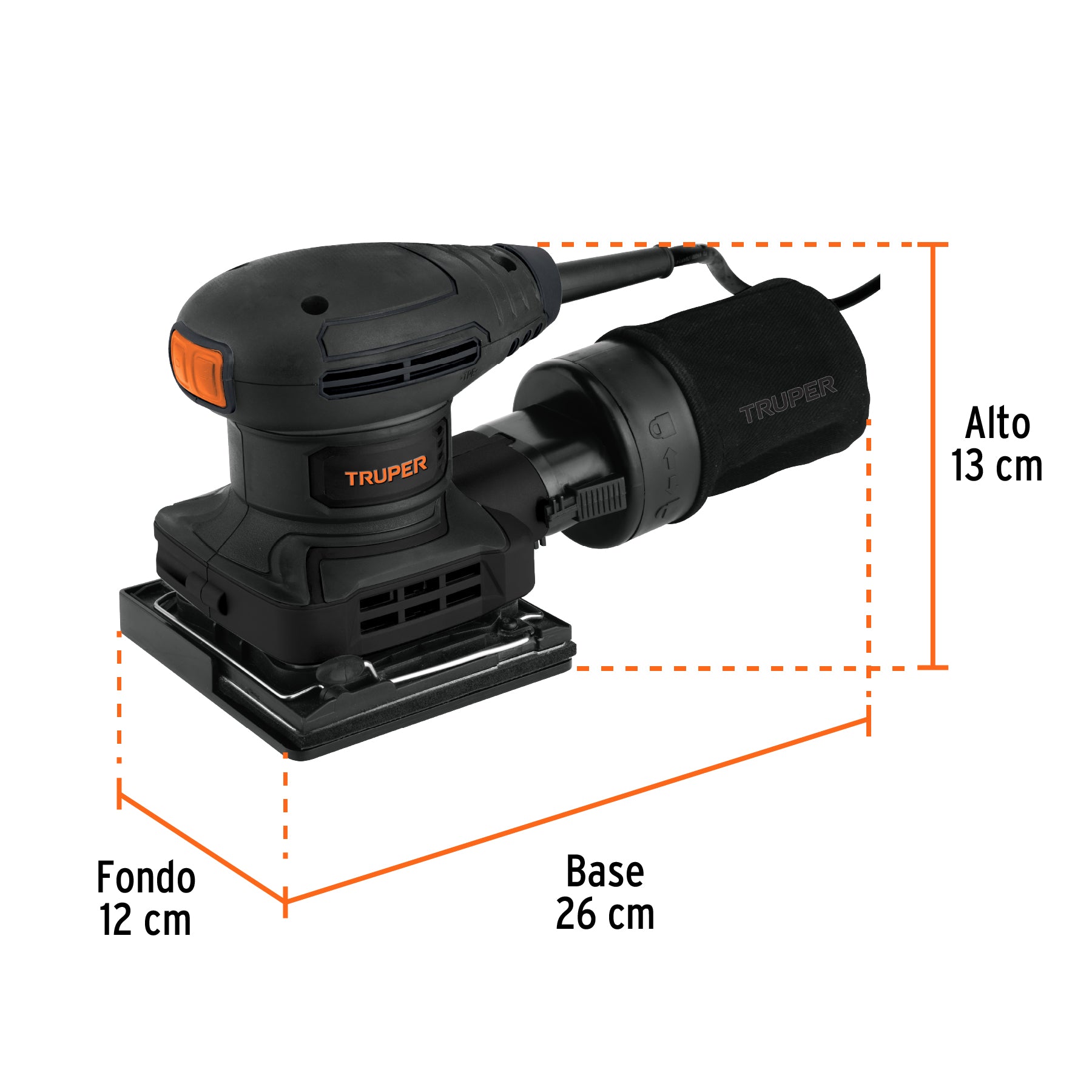 Lijadora Orbital 1/4 de Hoja 300 Watts TRUPER INDUSTRIAL