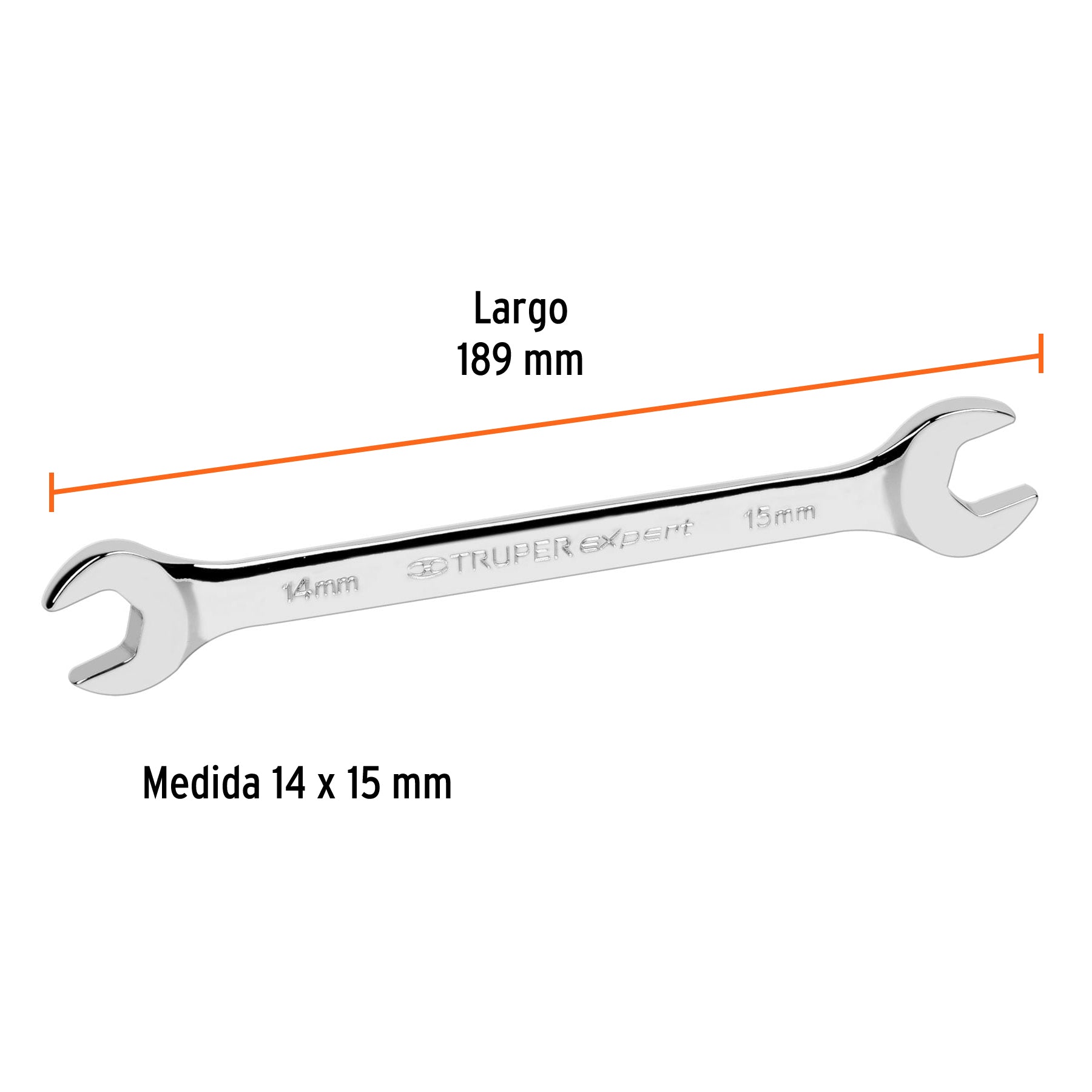 Llave Española Milimetrica Truper Expert 14 mm - 15 mm