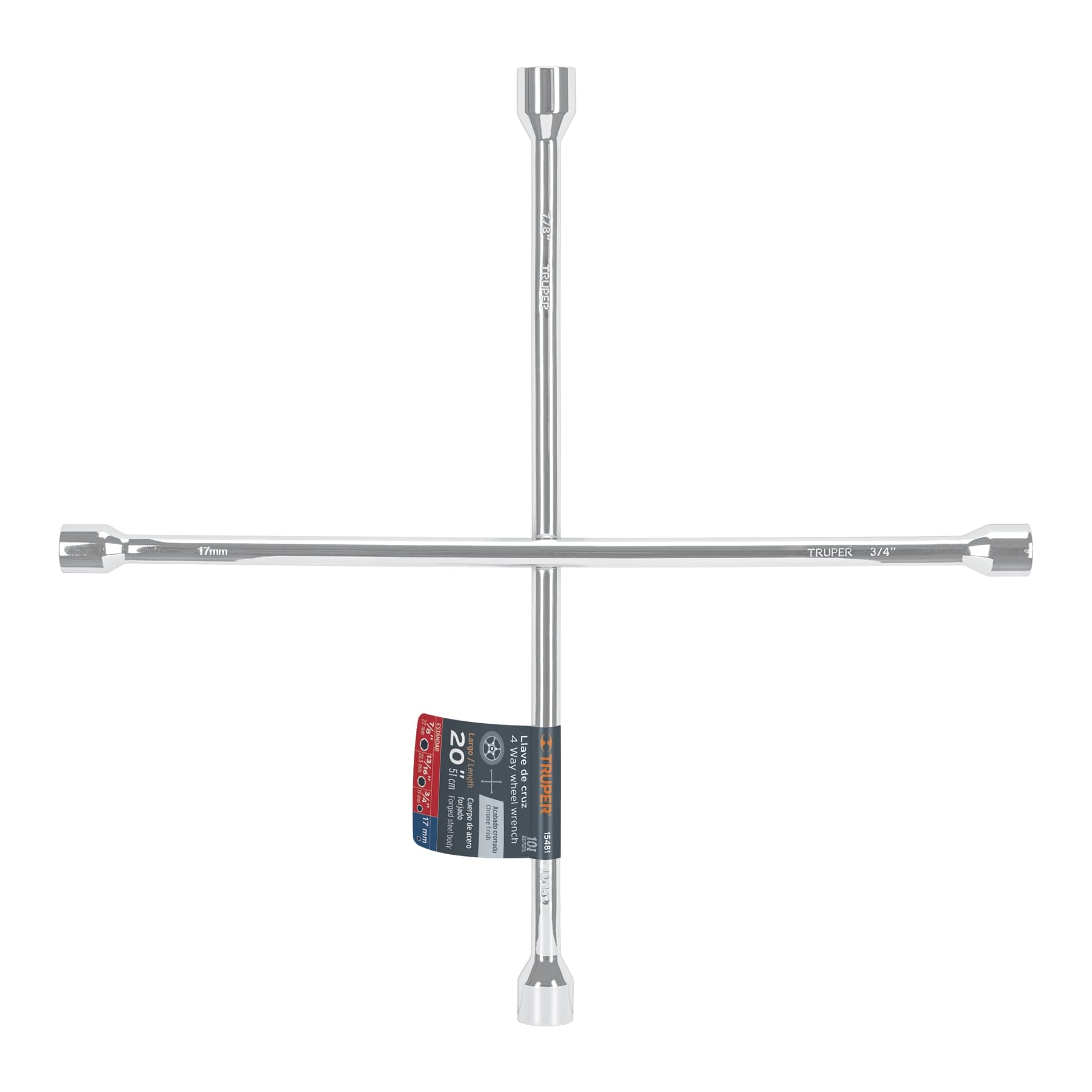 Llave de Cruz Cromada Truper 20"