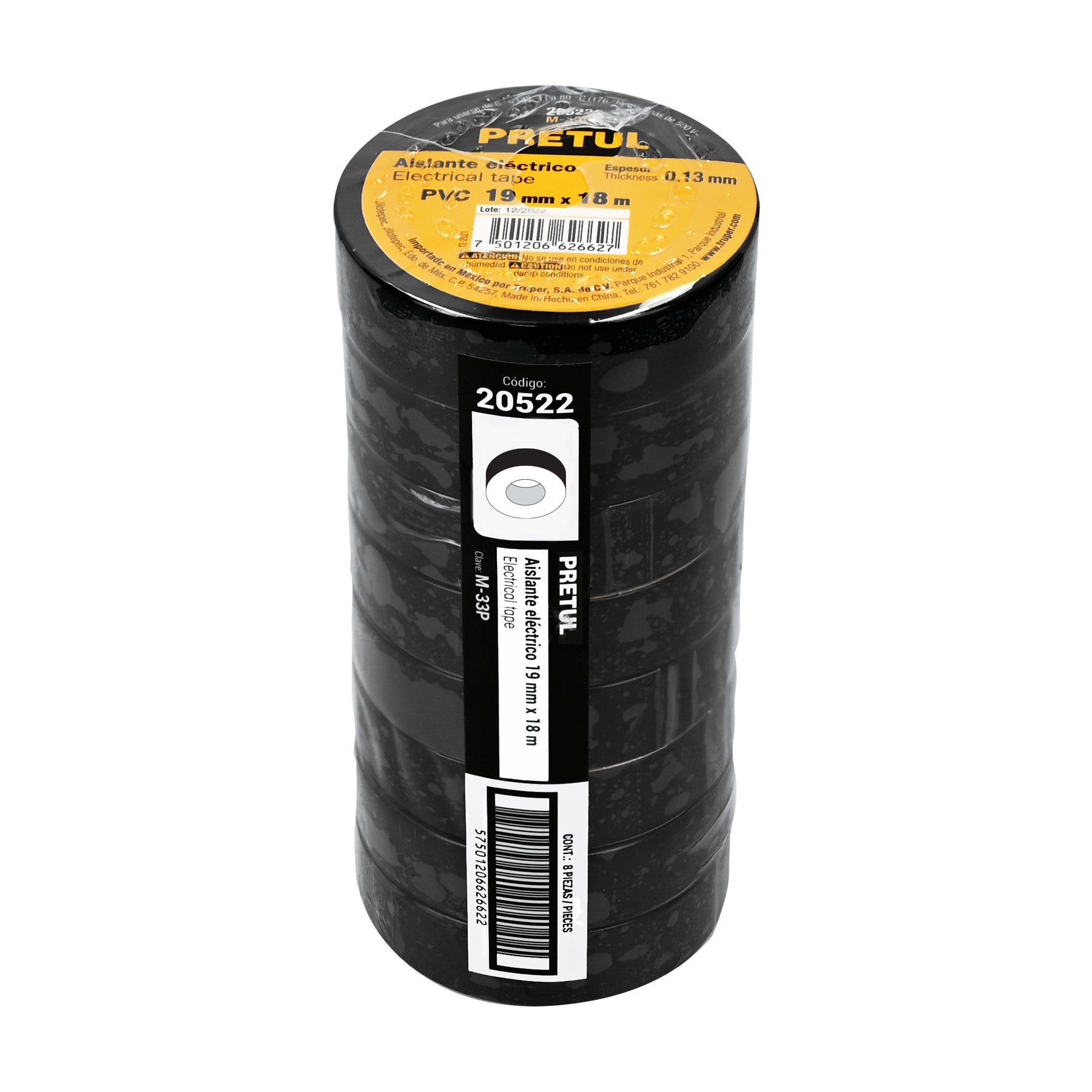 Cinta de Aislar 19 mm X 18 mts Pretul