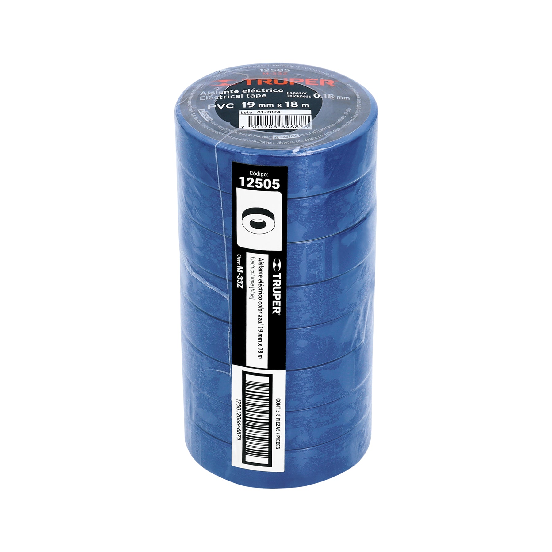 Cinta de Aislar 19 mm X 18 mts Truper Azul