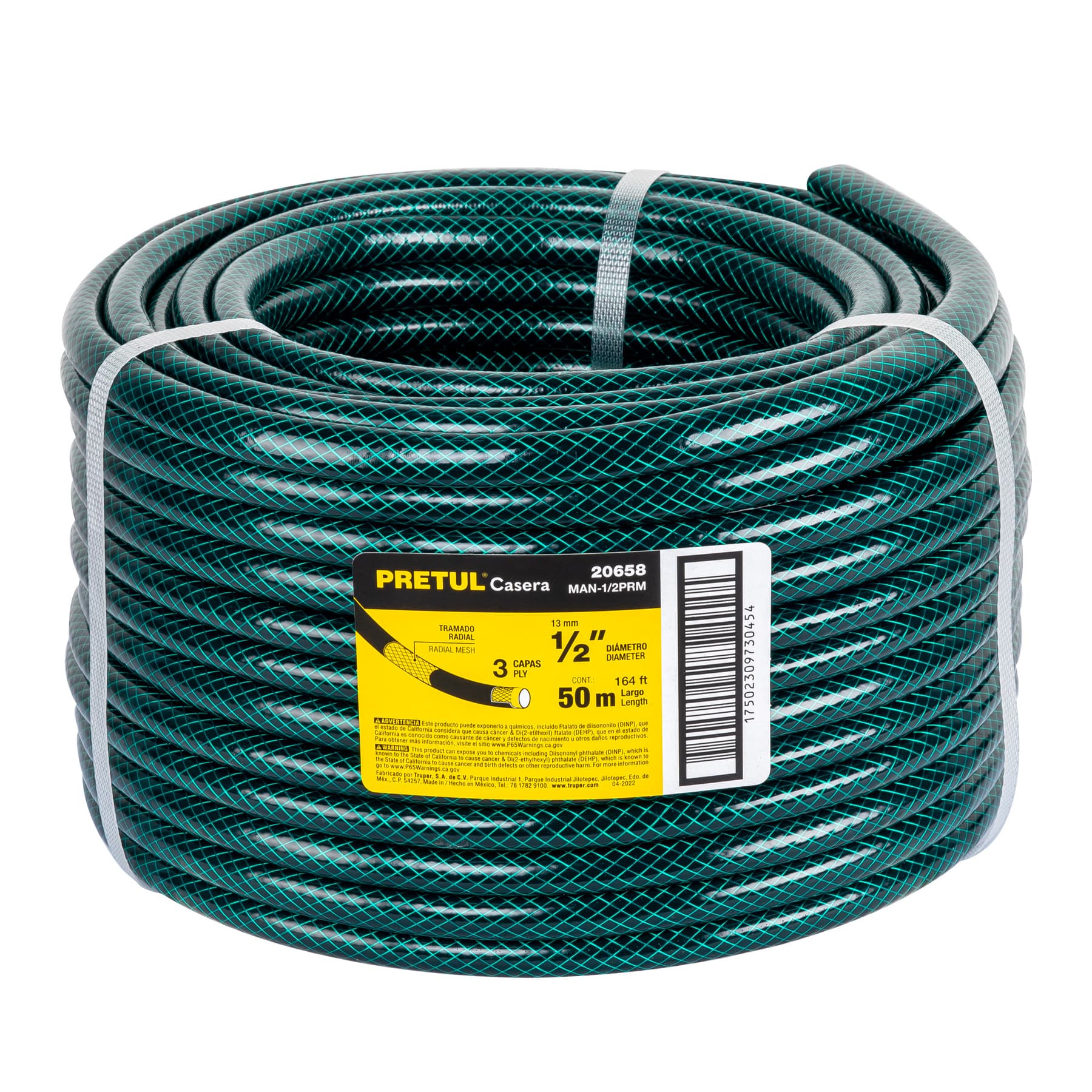 Manguera 3 Capas Tramada Verde Pretul 1/2" por Metro
