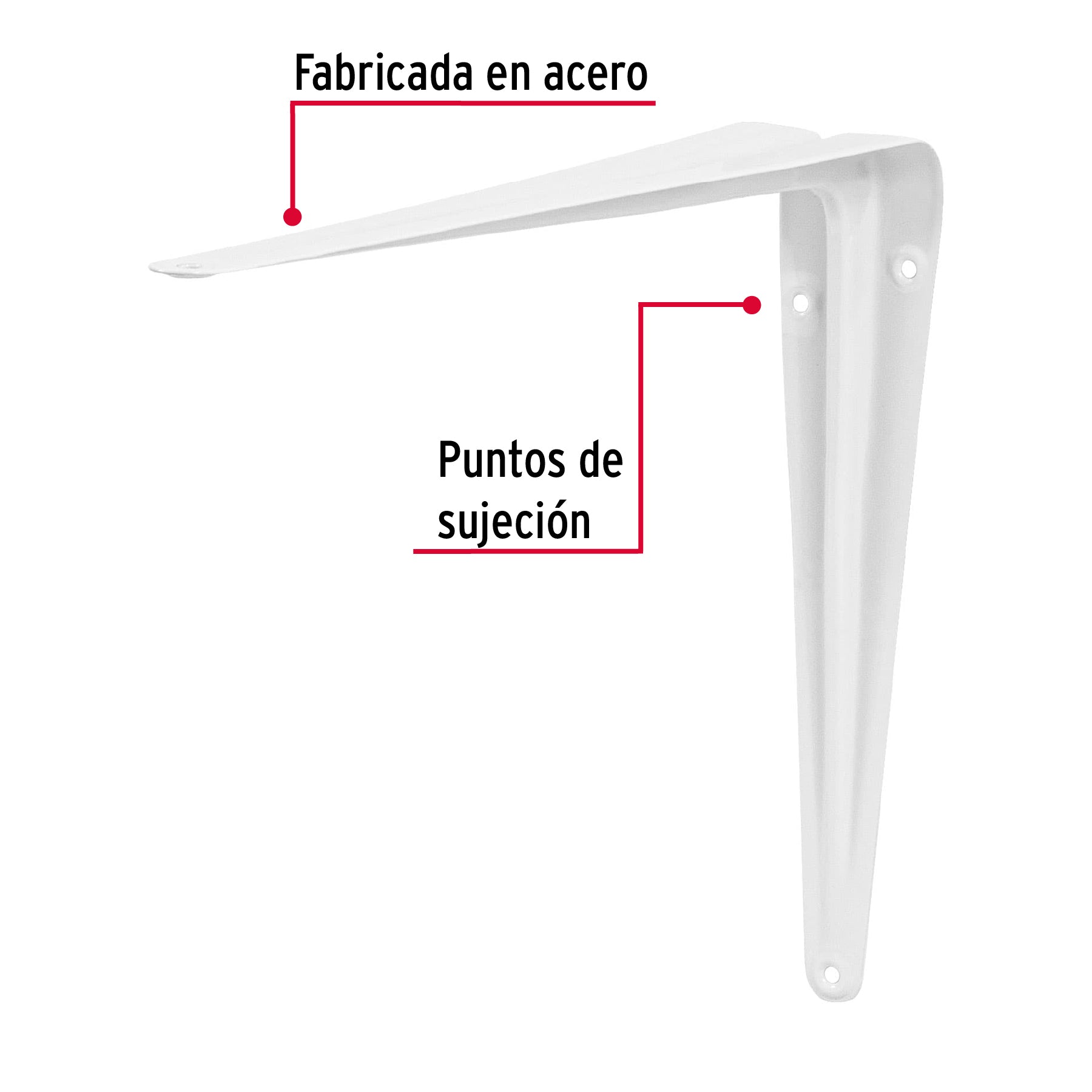 Mensula de Acero Fiero Blanca 8" x 10"