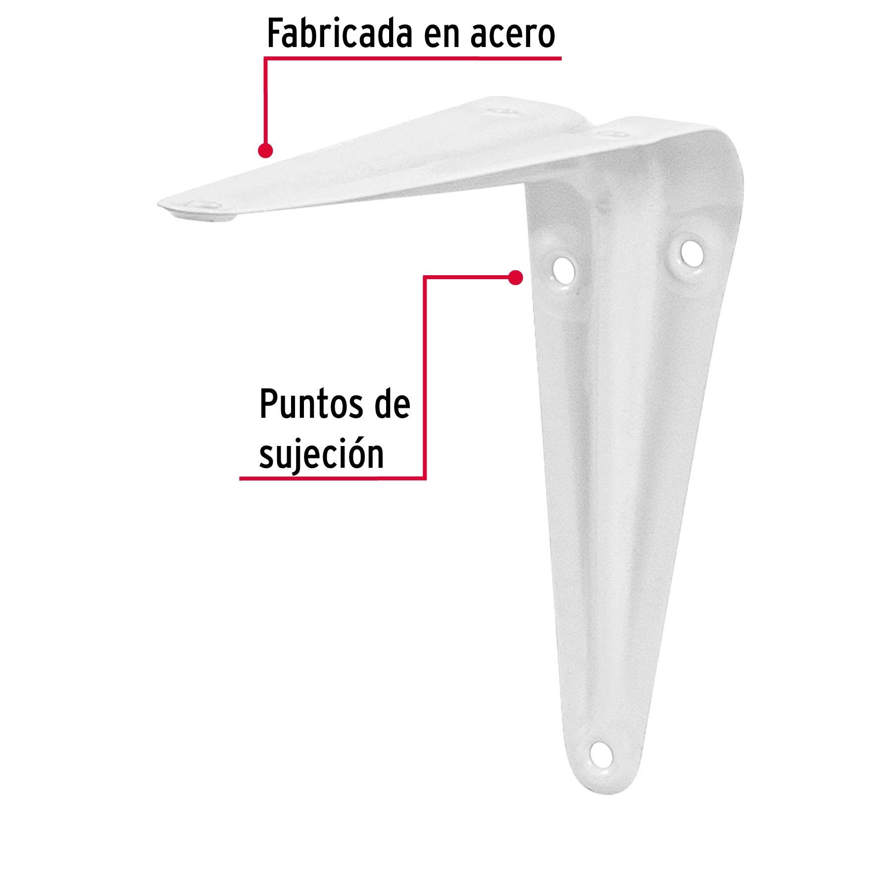 Mensula de Acero Fiero Blanca 4" x 5"