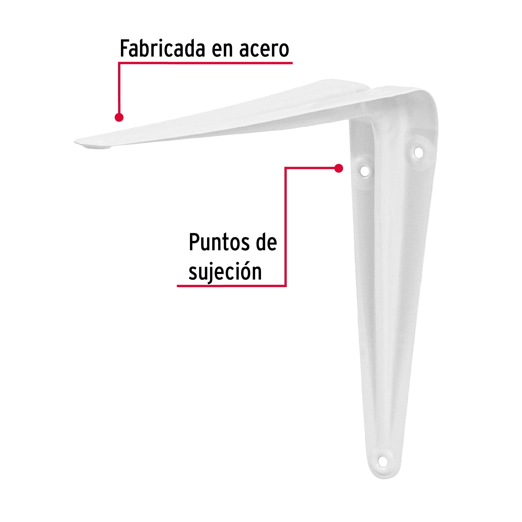 Mensula de Acero Fiero Blanca 6" x 8"