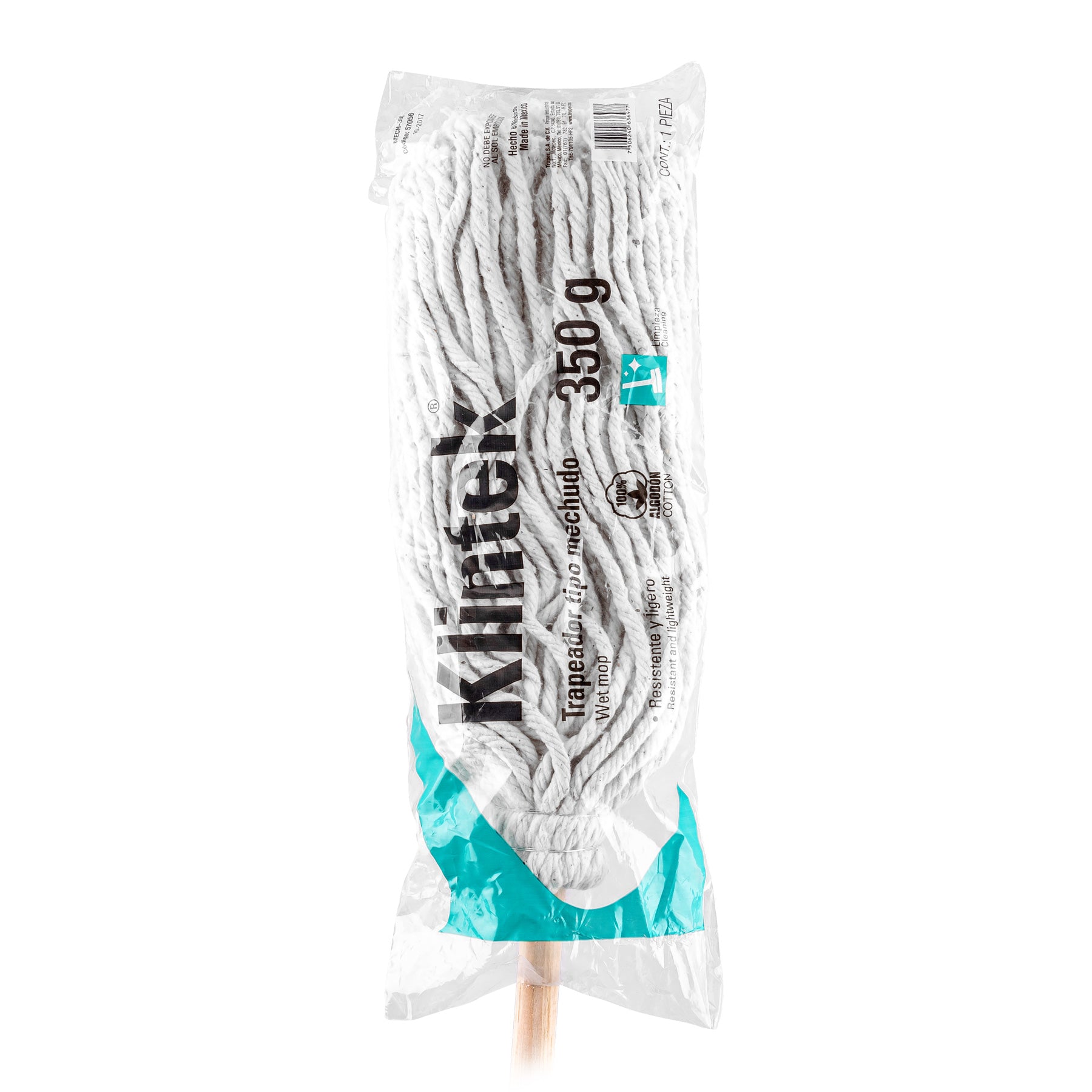 Trapeador Tipo Mechudo 350 gr de Algodon Klintek