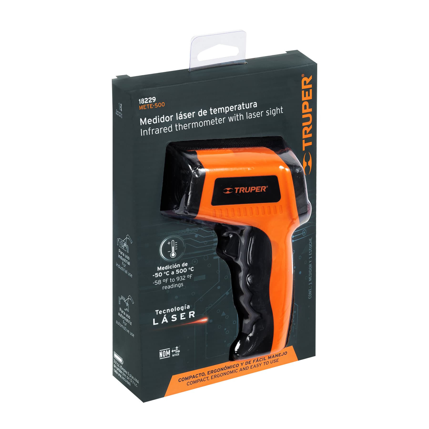 Medidor Laser de Temperatura de -50 °C a 500 °C Truper