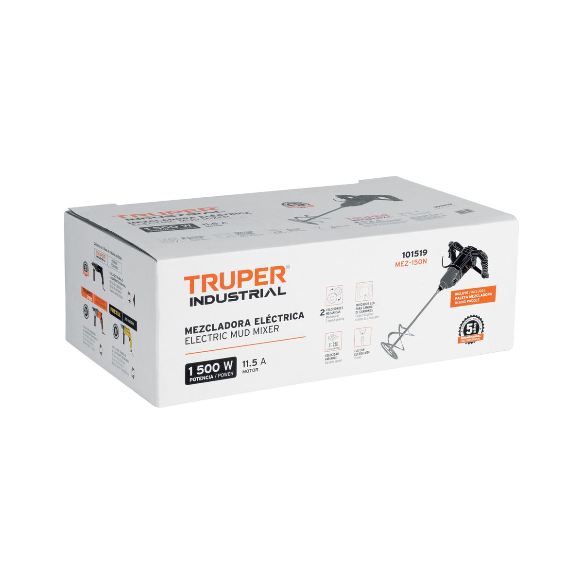 Mezcladora Electrica 1,500 Watts TRUPER INDUSTRIAL