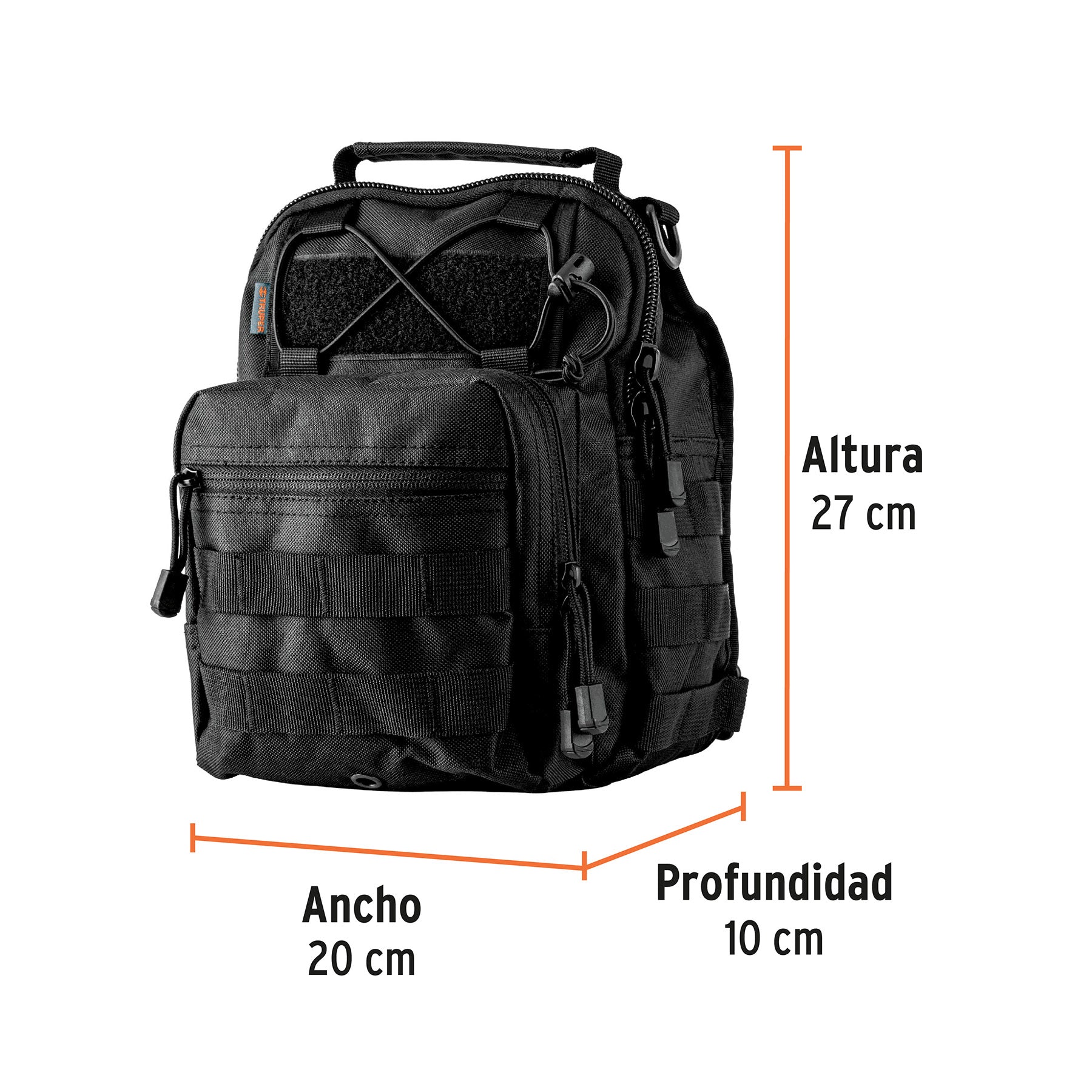 Mochila Táctica Multiusos Negra Truper